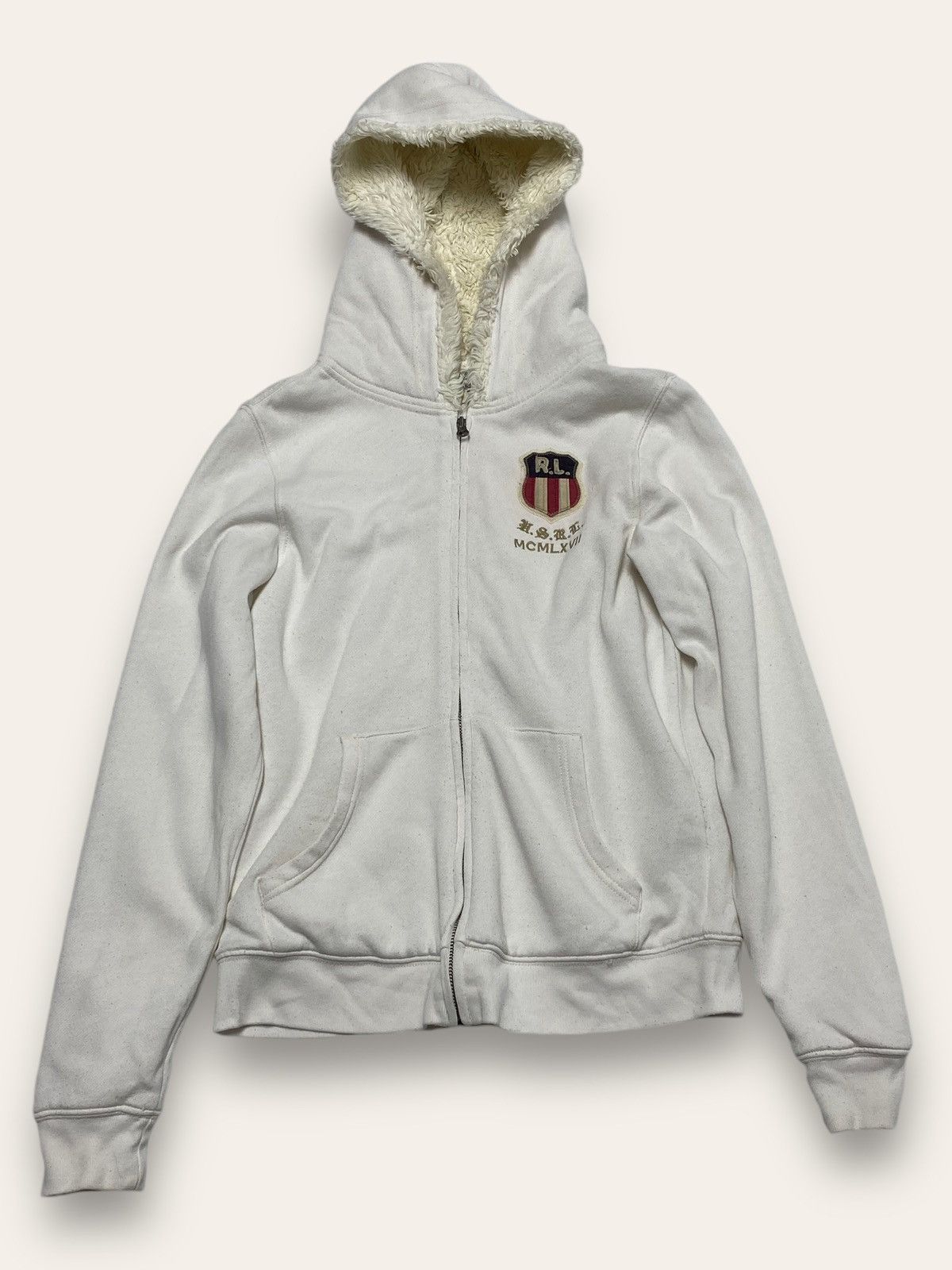 Ralph Lauren Vintage RALPH LAUREN Zip Hoodie Deep Pile Inside Y2K Size S / US 4 / IT 40 - 1 Thumbnail