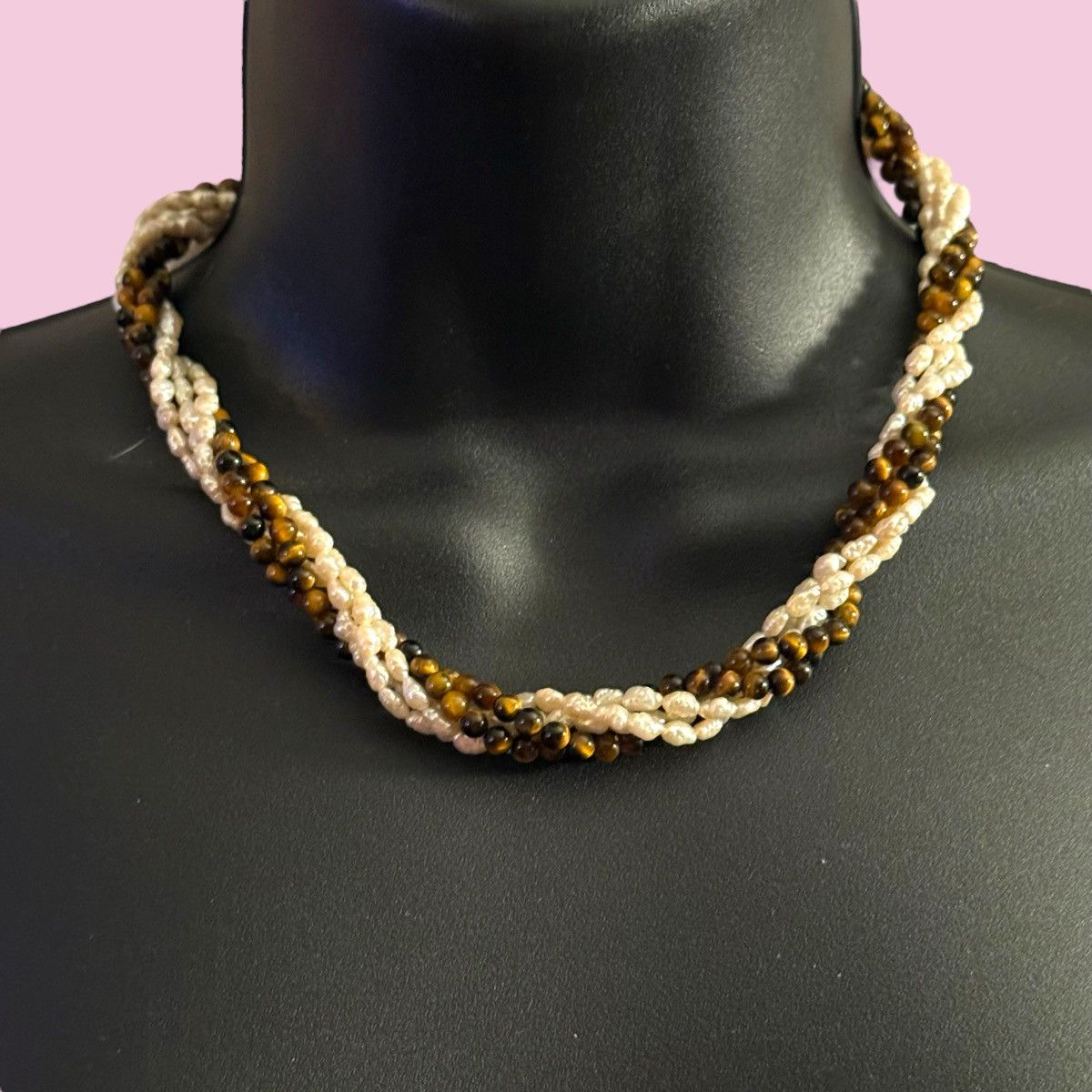 Other Multi strand freshwater pearls and tigers eye bead necklace Size ONE SIZE - 1 Thumbnail
