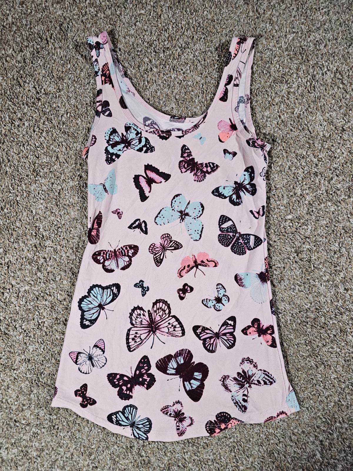 Designer NOBO No Boundaries Butterflies Tank Top M(7/9) Pink Size M / US 6-8 / IT 42-44 - 1 Thumbnail