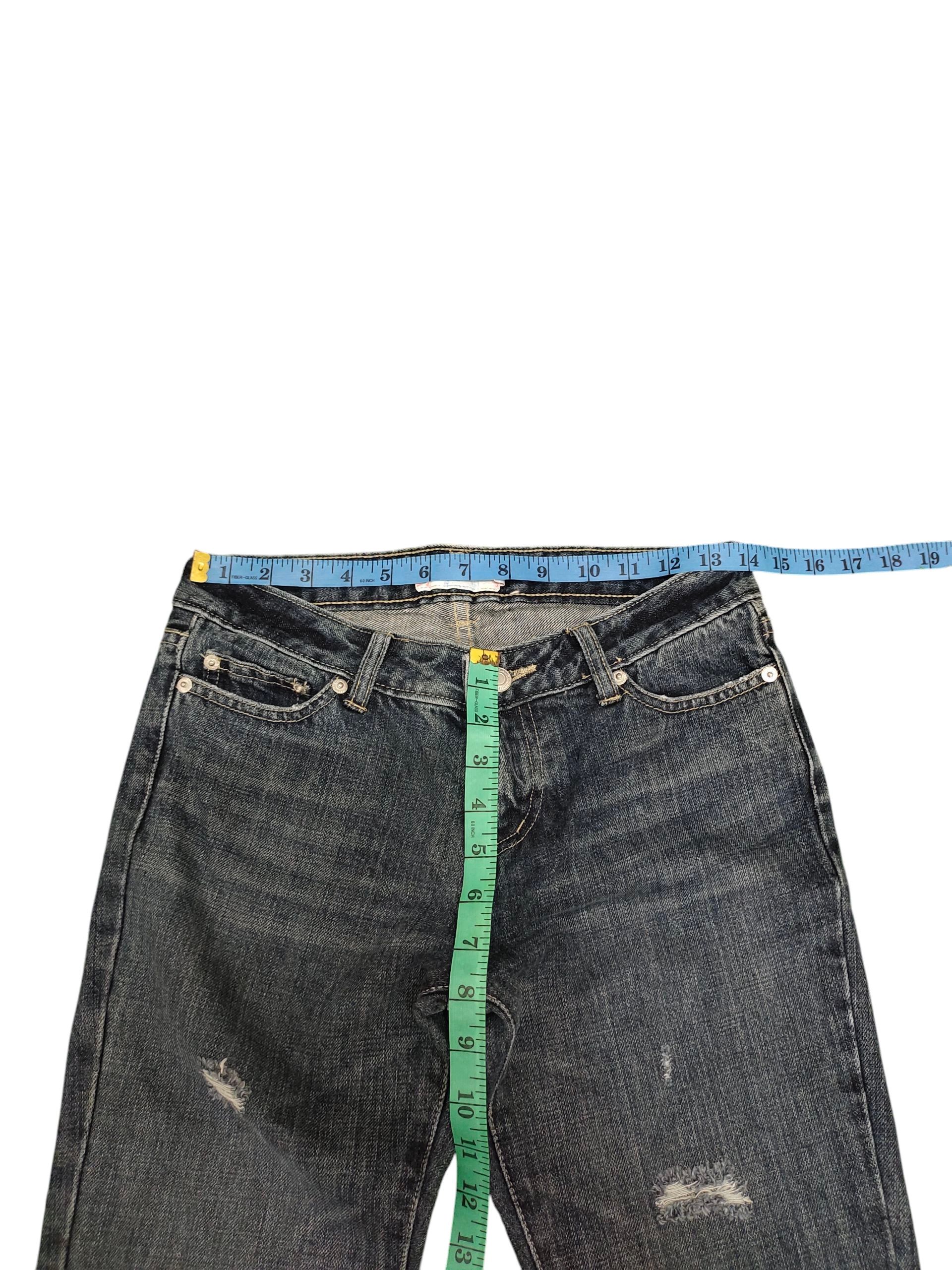 If Six Was Nine Flare Jeans Dejavu Distress Denim Bootcut Low Rise Size US 28 / EU 44 - 16 Thumbnail