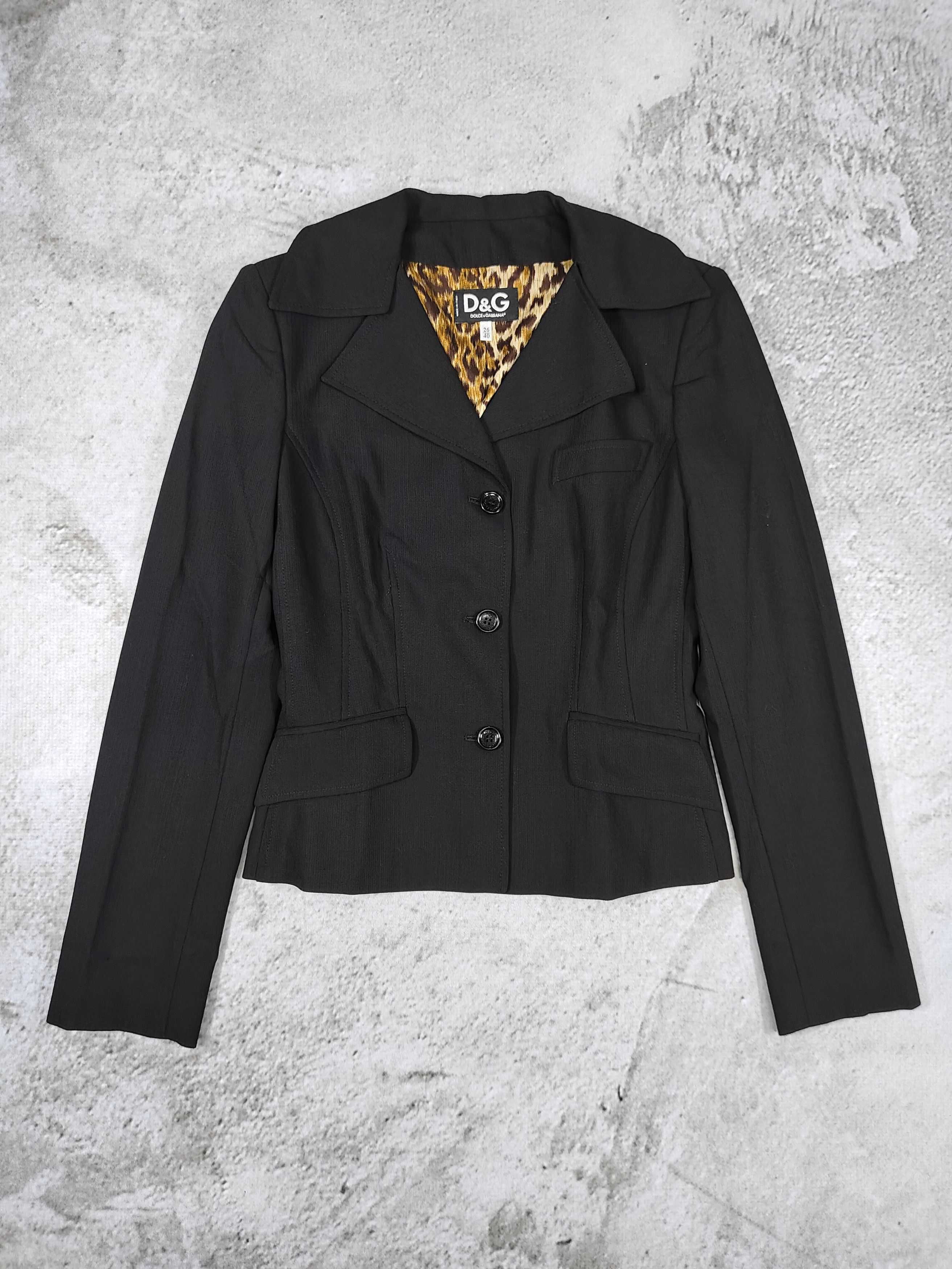 Dolce & Gabbana 00s Dolce Gabbana-Glam Tailored luxury Leopard Lining Blazer Size M / US 6-8 / IT 42-44 - 1 Thumbnail