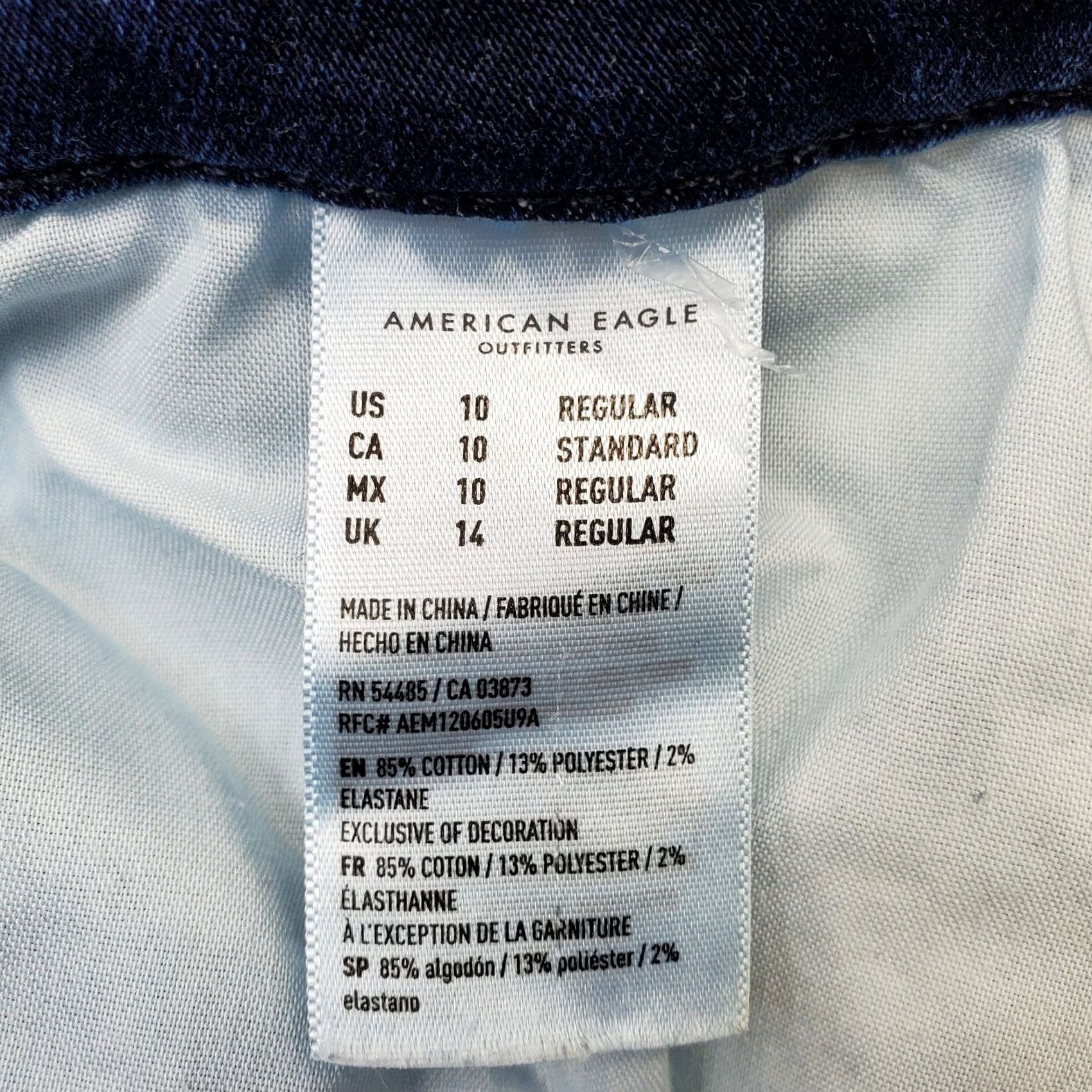 American Eagle Outfitters American Eagle Outfitters Womens Jeans 10 Blue Denim Curvy High Rise Jegging - 5-Pocket, Regular Size 32" / US 10 / IT 46 - 7 Thumbnail