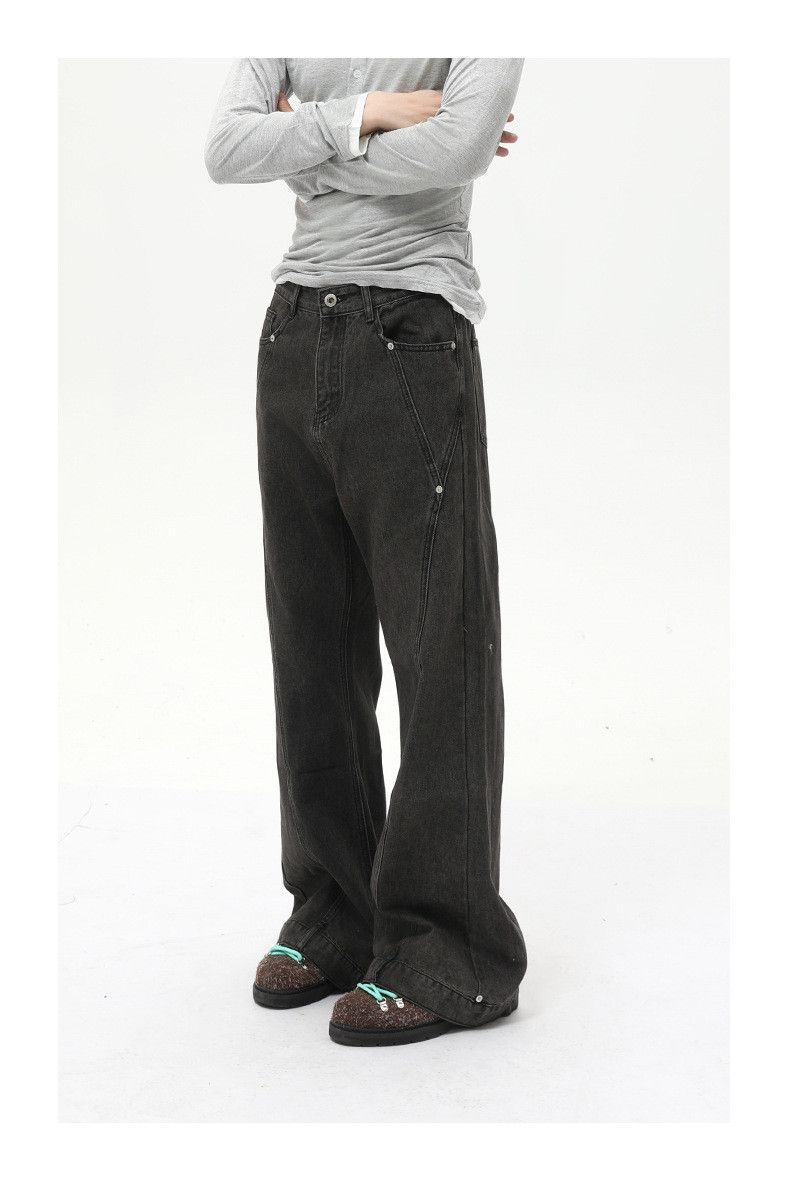 Japanese Brand × Jean High street American beaded stitching gray flared jeans y2k Size US 32 / EU 48 - 4 Thumbnail