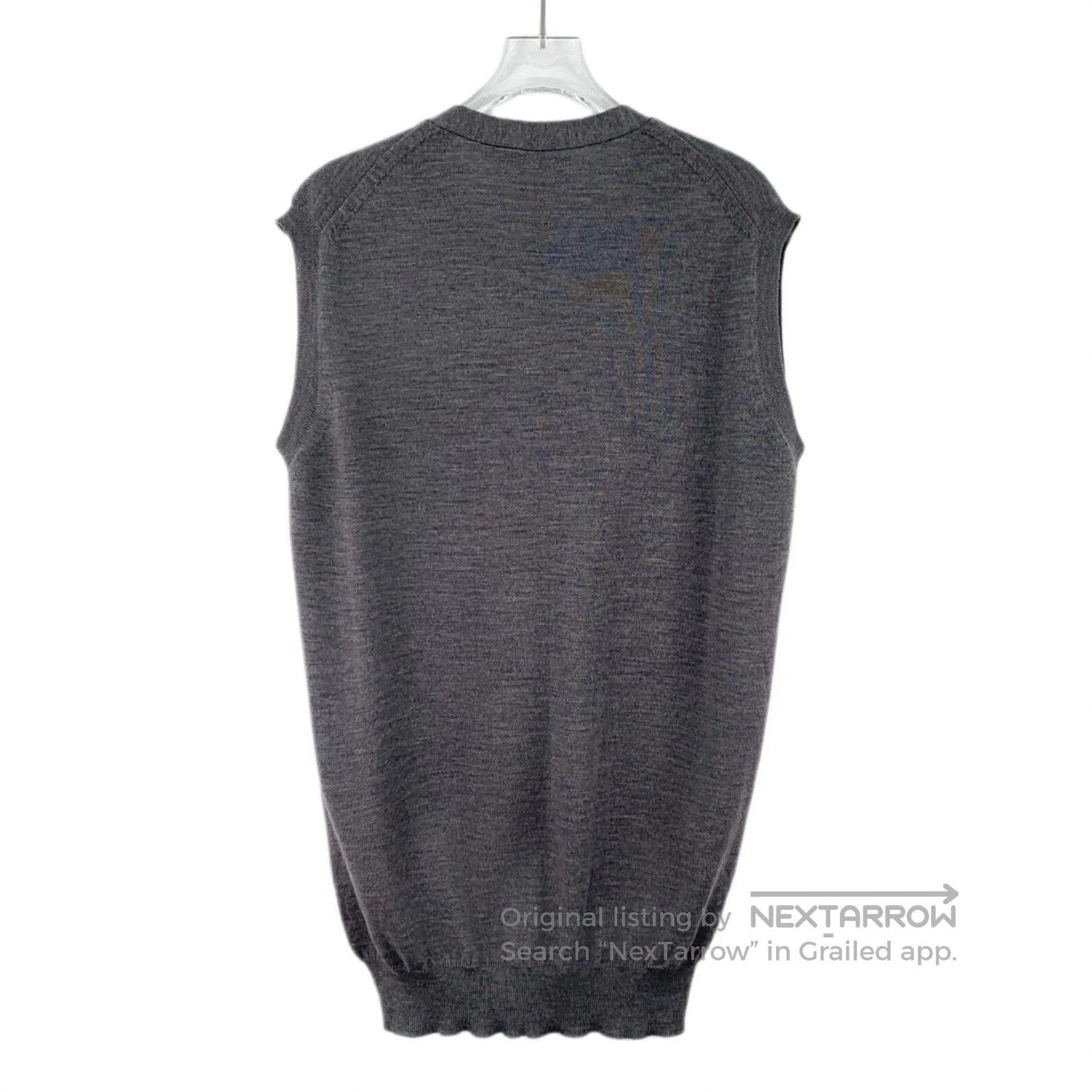Miu Miu Miu Miu 22 Dark Gray Logo Wool Cardigan. Size L / US 10 / IT 46 - 2 Thumbnail