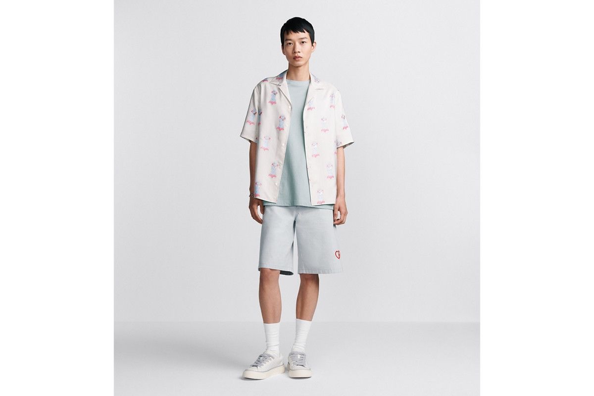 Dior o1bcso1str0226 Fluid Short-Sleeved Shirt in White Silk Size US L / EU 52-54 / 3 - 5 Thumbnail