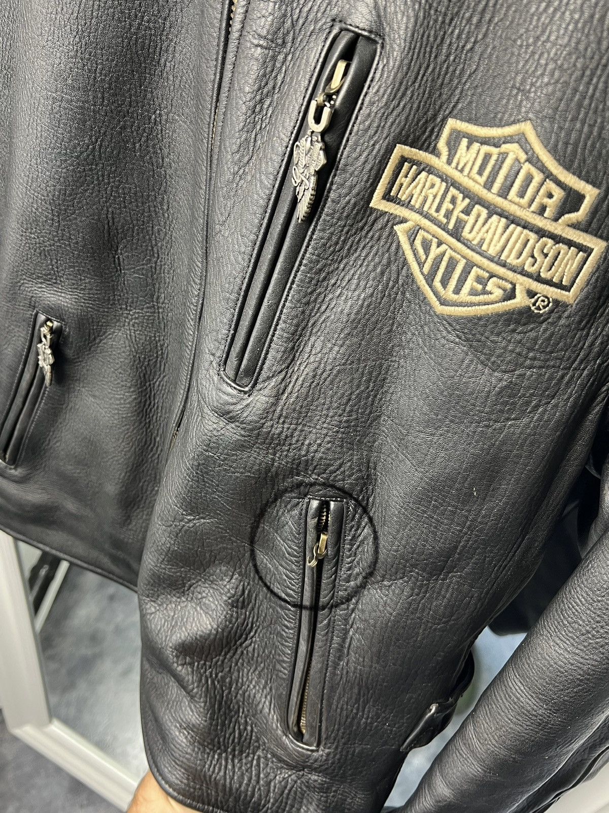 Harley Davidson Harley-Davidson Vintage Leather Jacket Size L USA Black Size US L / EU 52-54 / 3 - 11 Thumbnail