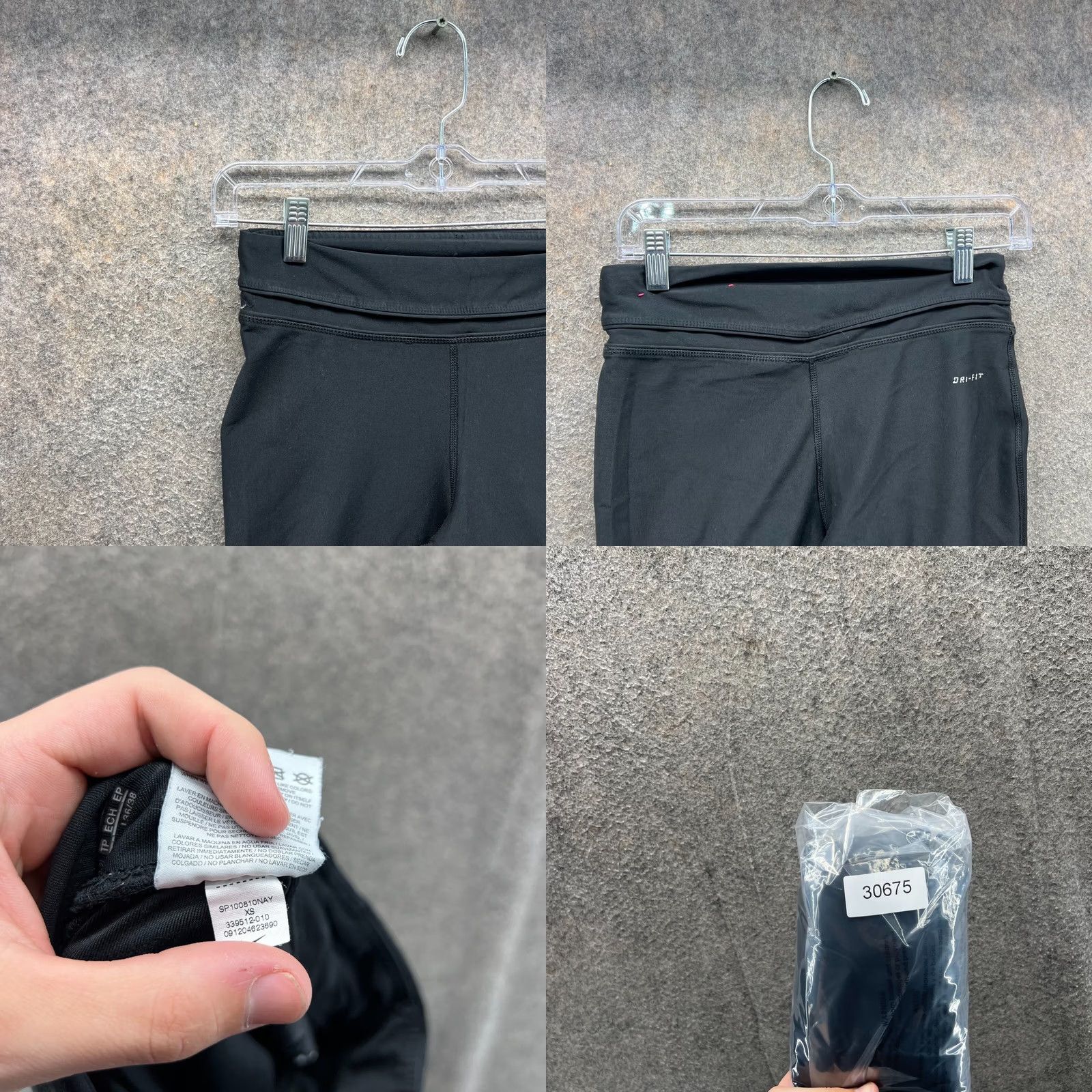 Nike Nike Pants Womens XS Black Athletic Dri Fit Cropped Leggings Swoosh Pockets Slim Inseam 16 Casual Womens XS Black Nike Pants Size 42" / US 20 - 8 Thumbnail