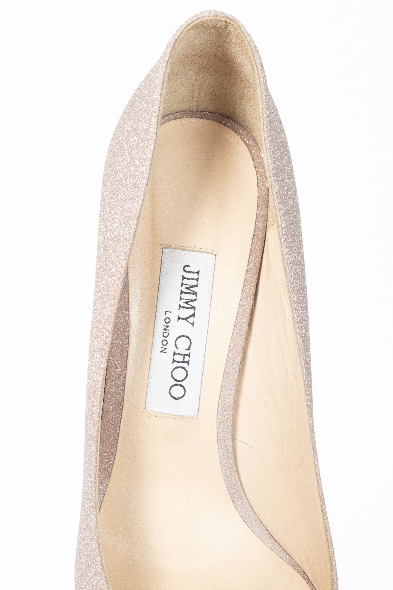Jimmy Choo Jimmy Choo Romy Ballet Pink Glitter Pointed-Toe Pumps Size US 9 / IT 39 - 8 Thumbnail