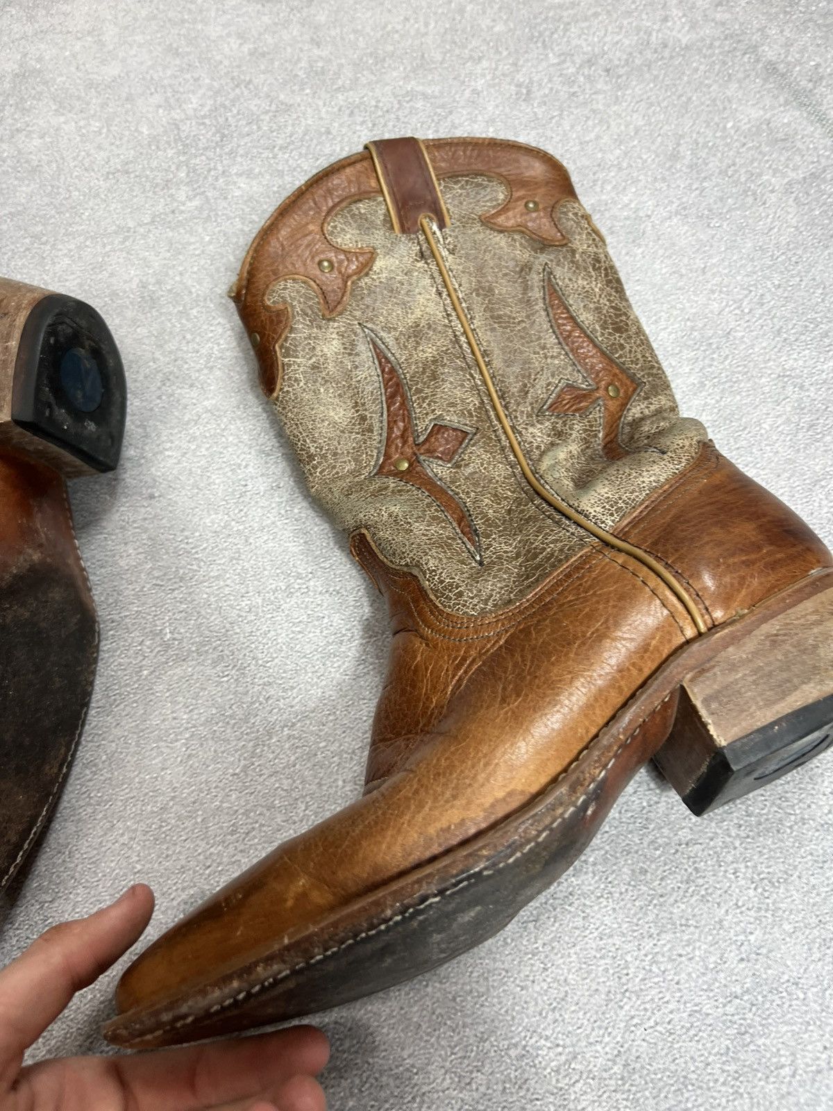 Other MOTO WESTERN GUIDI BUFFALO STYLE LEATHER BOOTS 90s Size US 9 / EU 42 - 7 Thumbnail