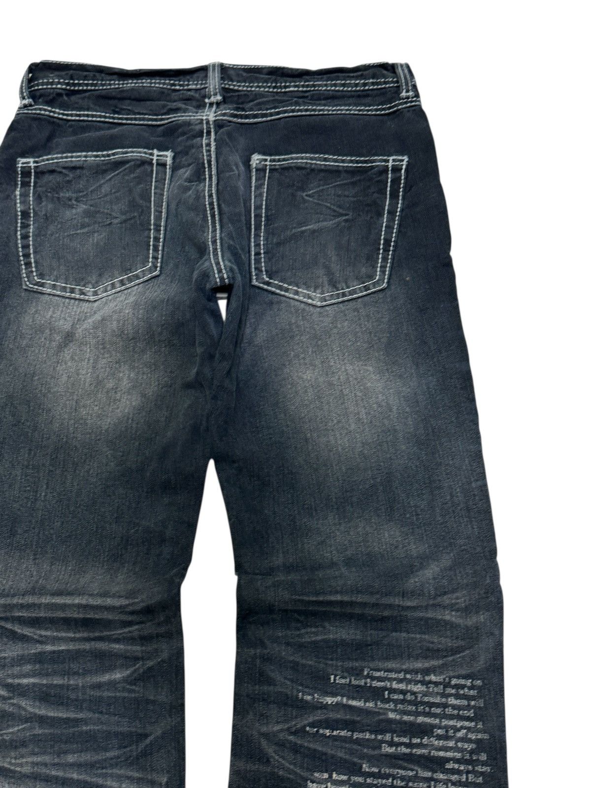 Hysteric Glamour In the Attic Printed Poem Claw Mark Distressed Denim Size US 29 - 11 Thumbnail