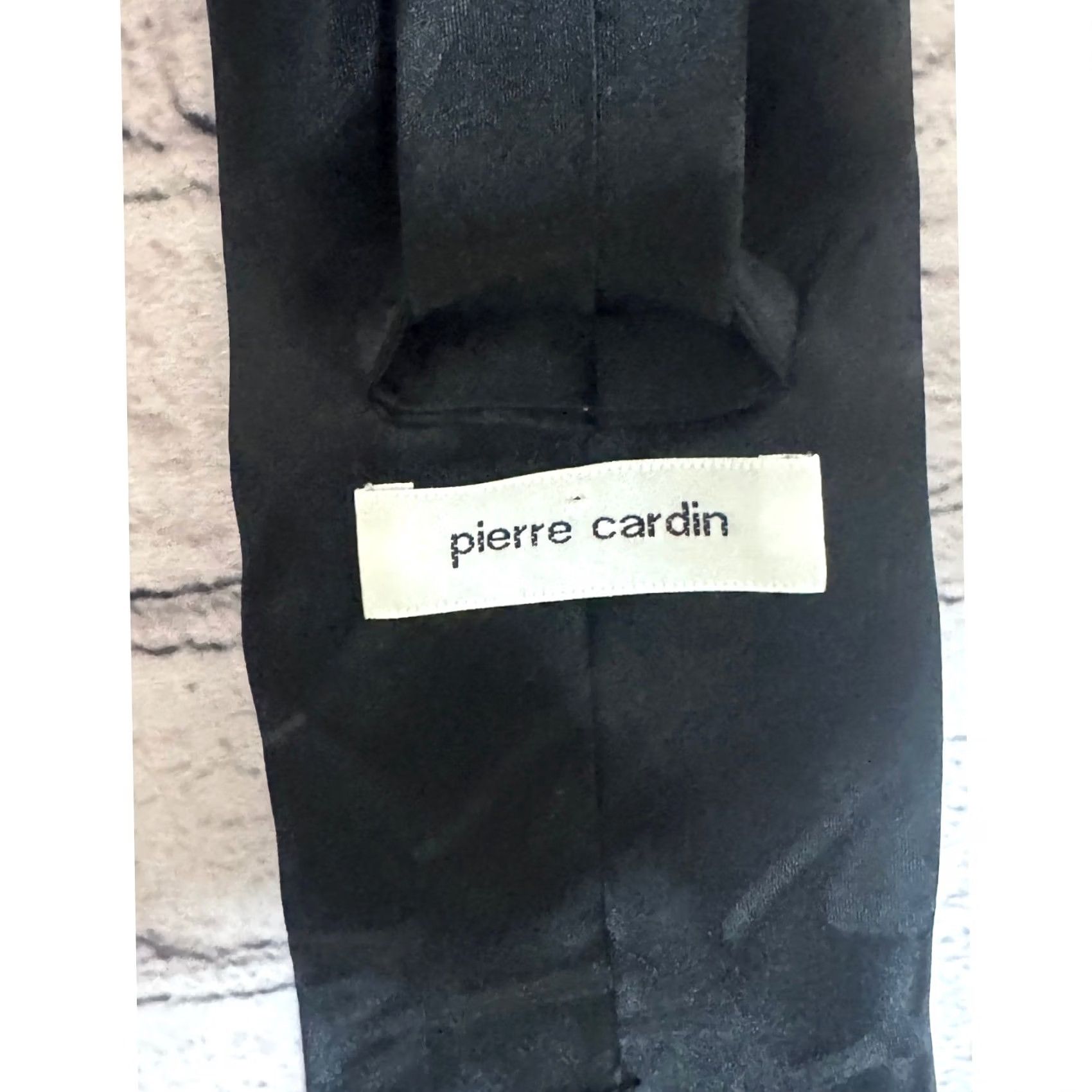 Pierre Cardin Pierre Cardin Black Solid Silk Blend Mens Necktie Size ONE SIZE - 5 Thumbnail