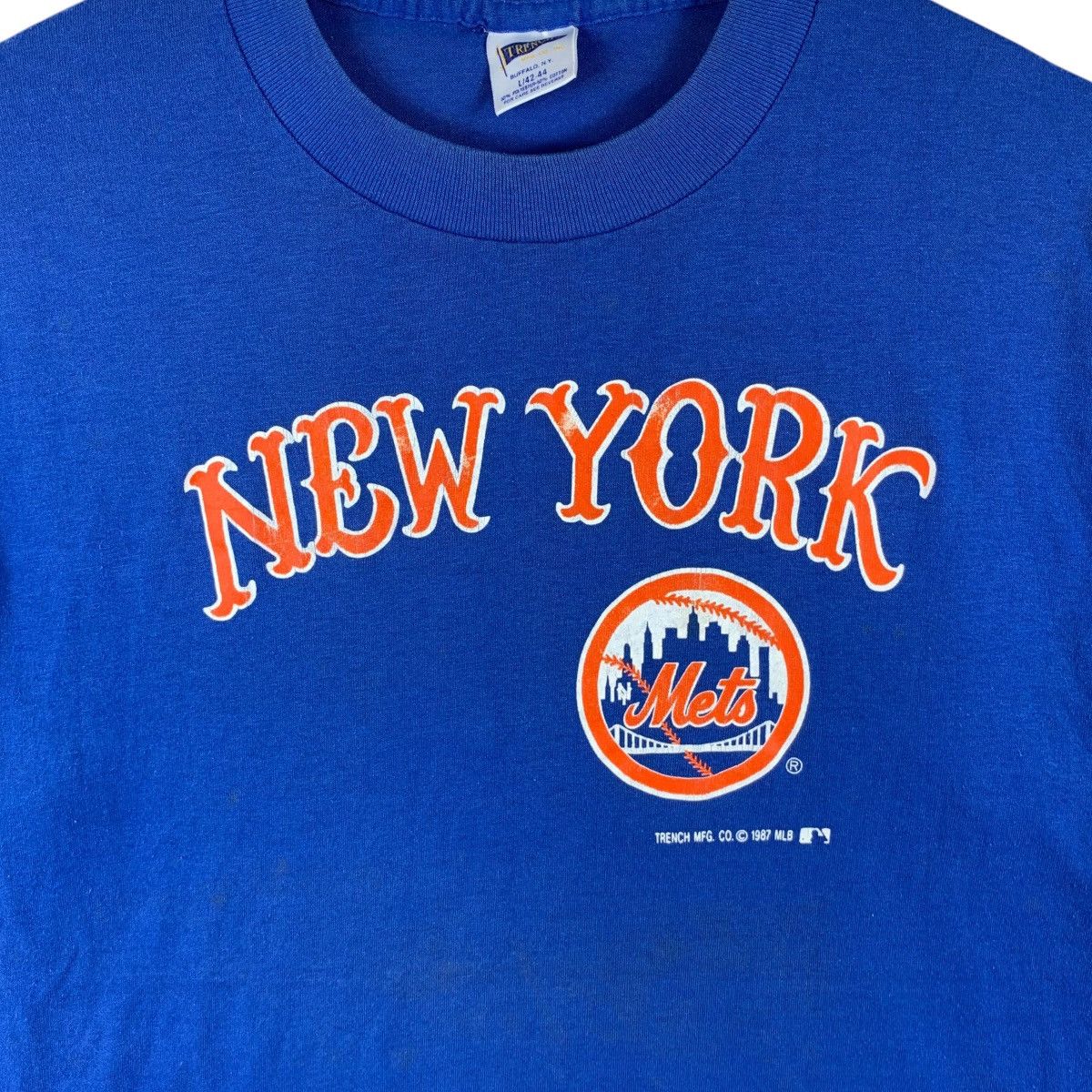 MLB Vintage 1987 MLB NEW YORK METS Baseball Trench Tee Shirt Top Size US S / EU 44-46 / 1 - 4 Thumbnail