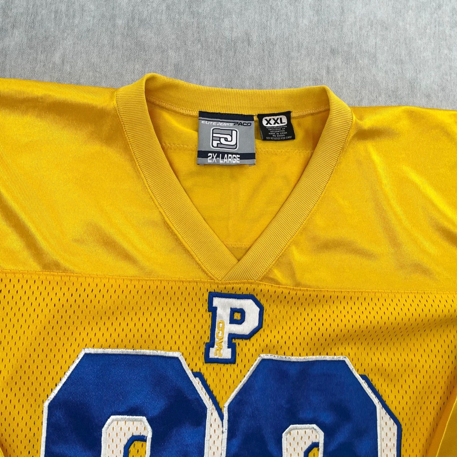 Vintage VINTAGE Paco Athletics Shirt Adult 2XL Yellow Football Jersey 90s Streetwear Mens Shirt Size US XXL / EU 58 / 5 - 4 Thumbnail