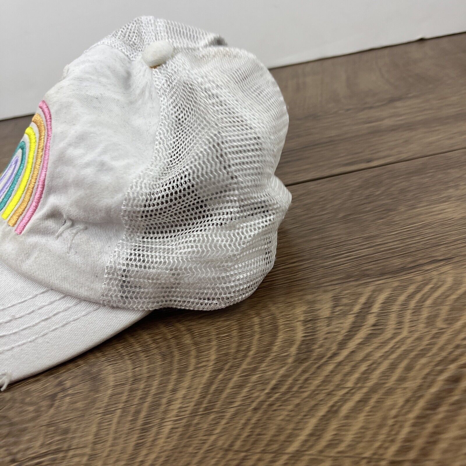 Other Rainbow Hat Rainbow White Hat Adjustable Adult Size Hat Whit Size ONE SIZE - 7 Thumbnail