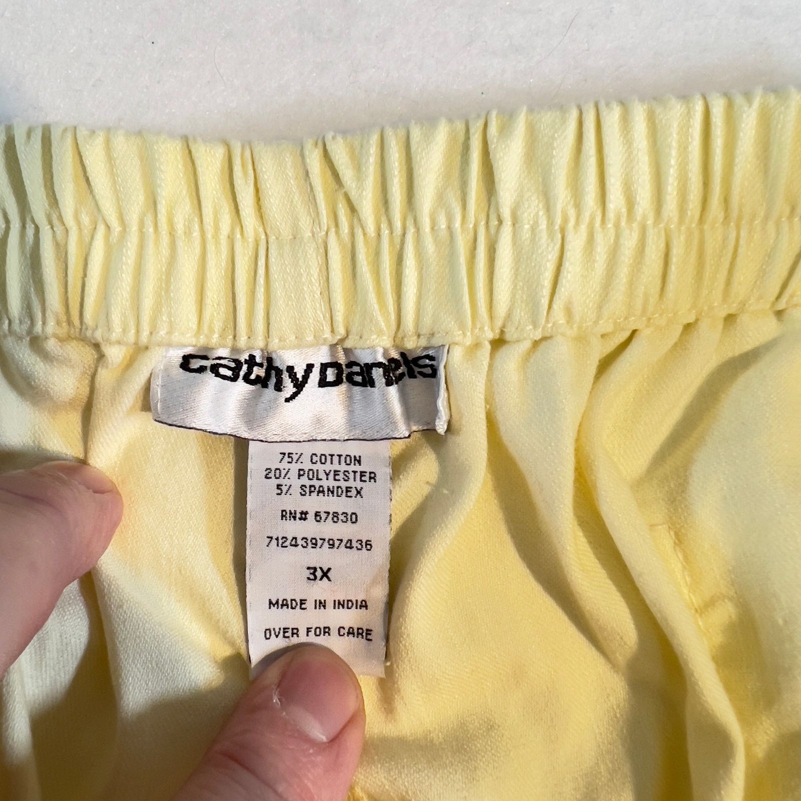 Other Cathy Daniels Pullon Pant Short Woman 3x Yellow NEW Elastic Size 38" / US 16 / IT 52 - 2 Thumbnail