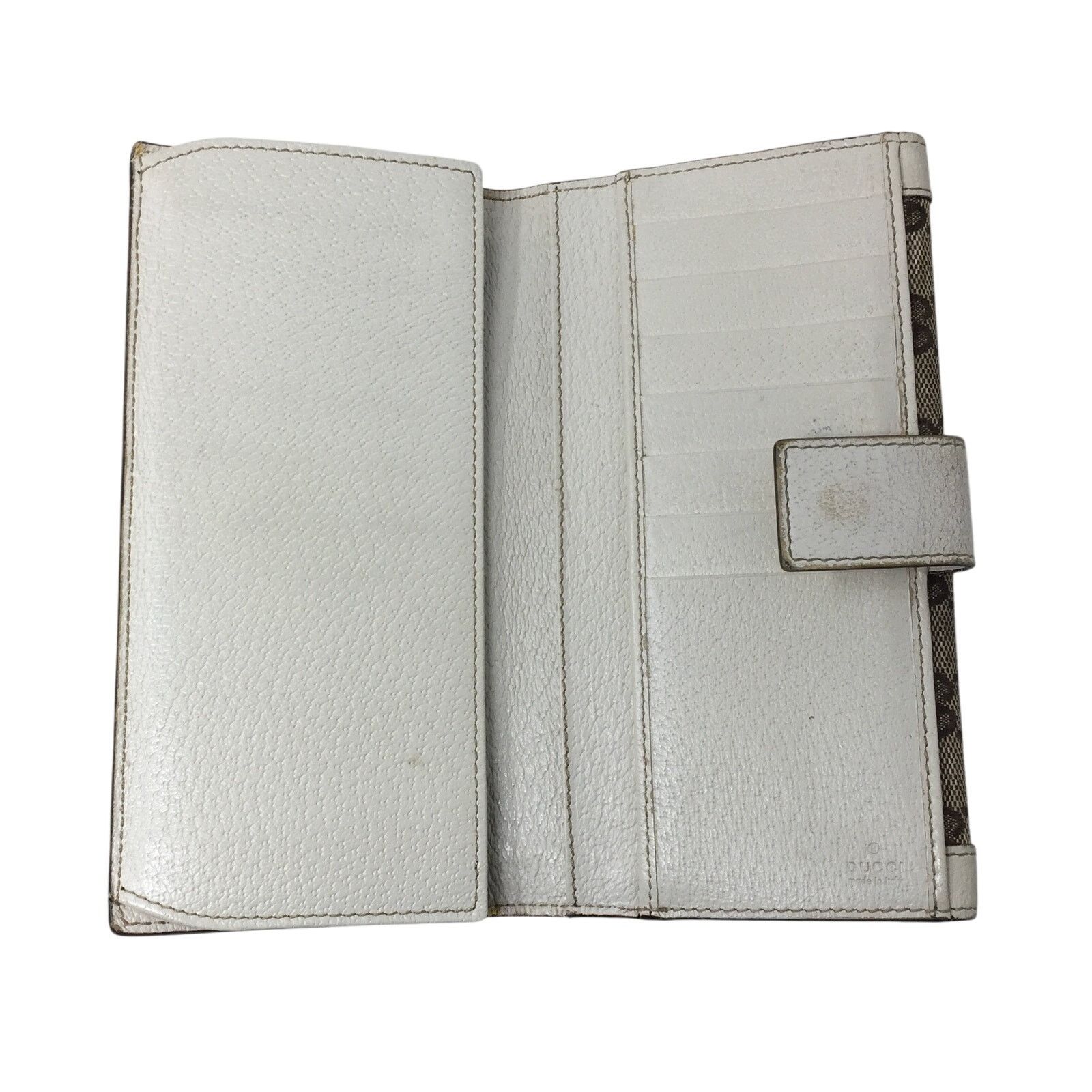 Gucci Gucci GG Canvas Beige with White Leather Continental Wallet Size ONE SIZE - 5 Thumbnail