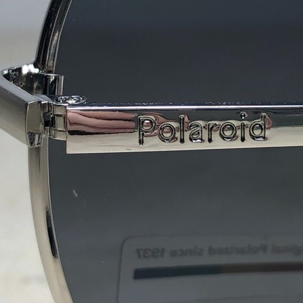 Polaroid Polaroid Silver & Black Polarized Aviator Sunglasses Size ONE SIZE - 5 Thumbnail