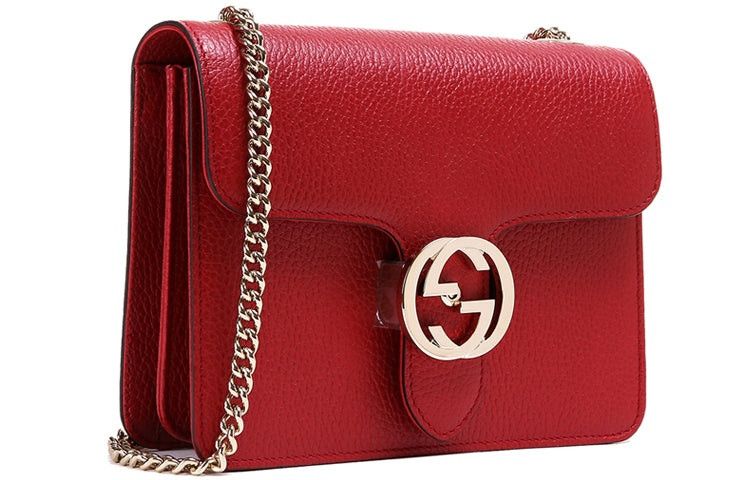 Gucci Gucci GG Dollar Calf Red Chain Handbag Leather Bag Size ONE SIZE - 4 Thumbnail
