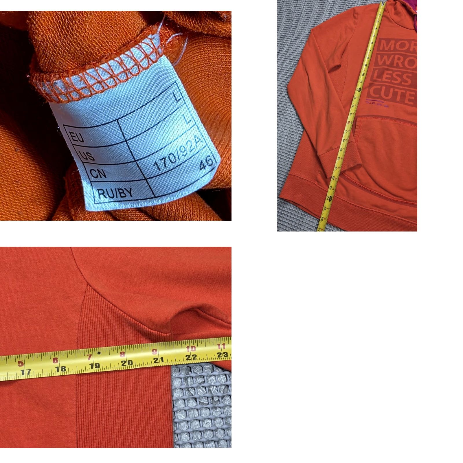 Pinko Mini Cooper Hoodie Orange Pink Large More Room Less Cute You. Me. Mini. Size L / US 10 / IT 46 - 9 Thumbnail