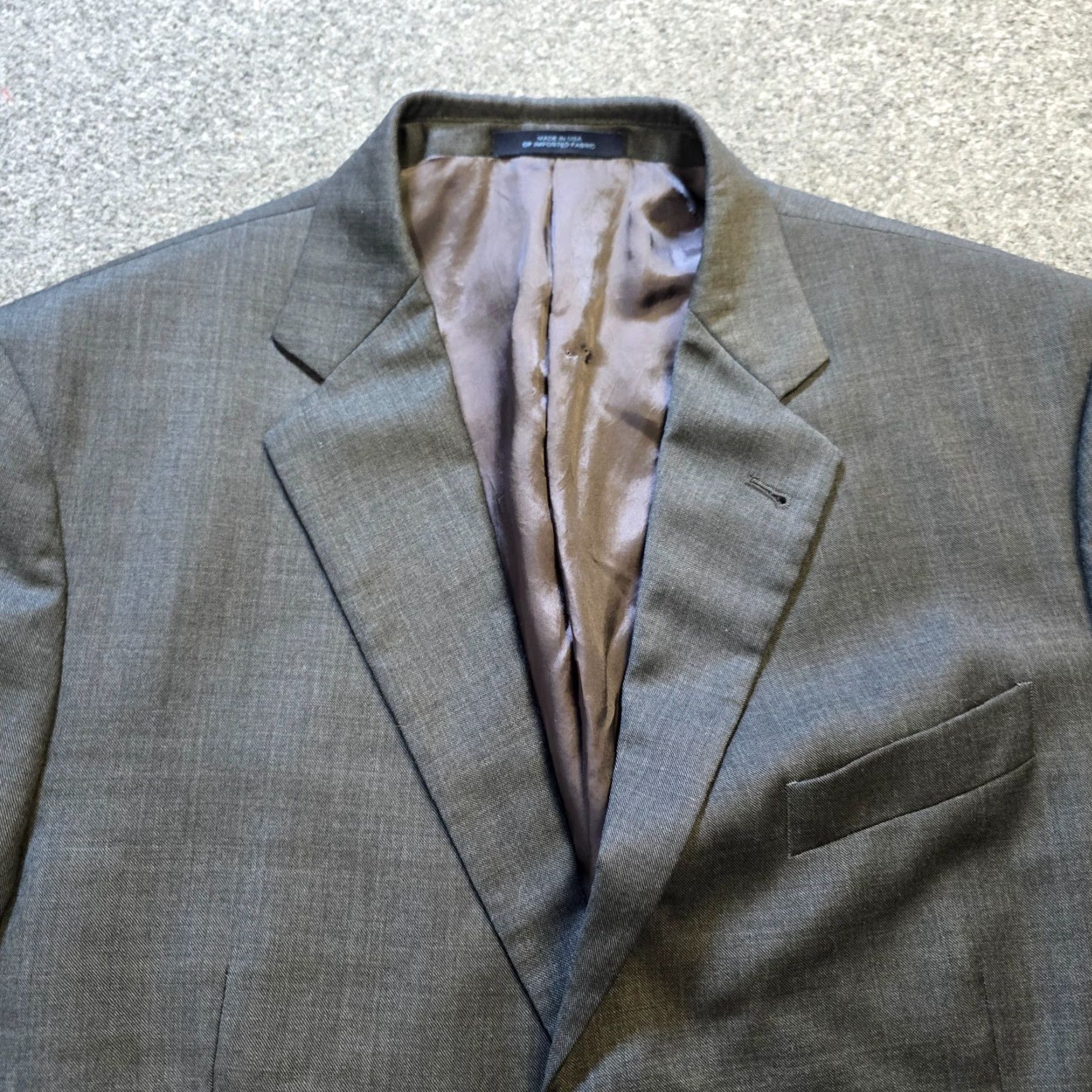 Joseph Abboud Joseph Abboud Blazer Mens 44L Gray Wool 3 Button Jacket Sport Coat Business Jacket Mens Size 44R - 2 Thumbnail