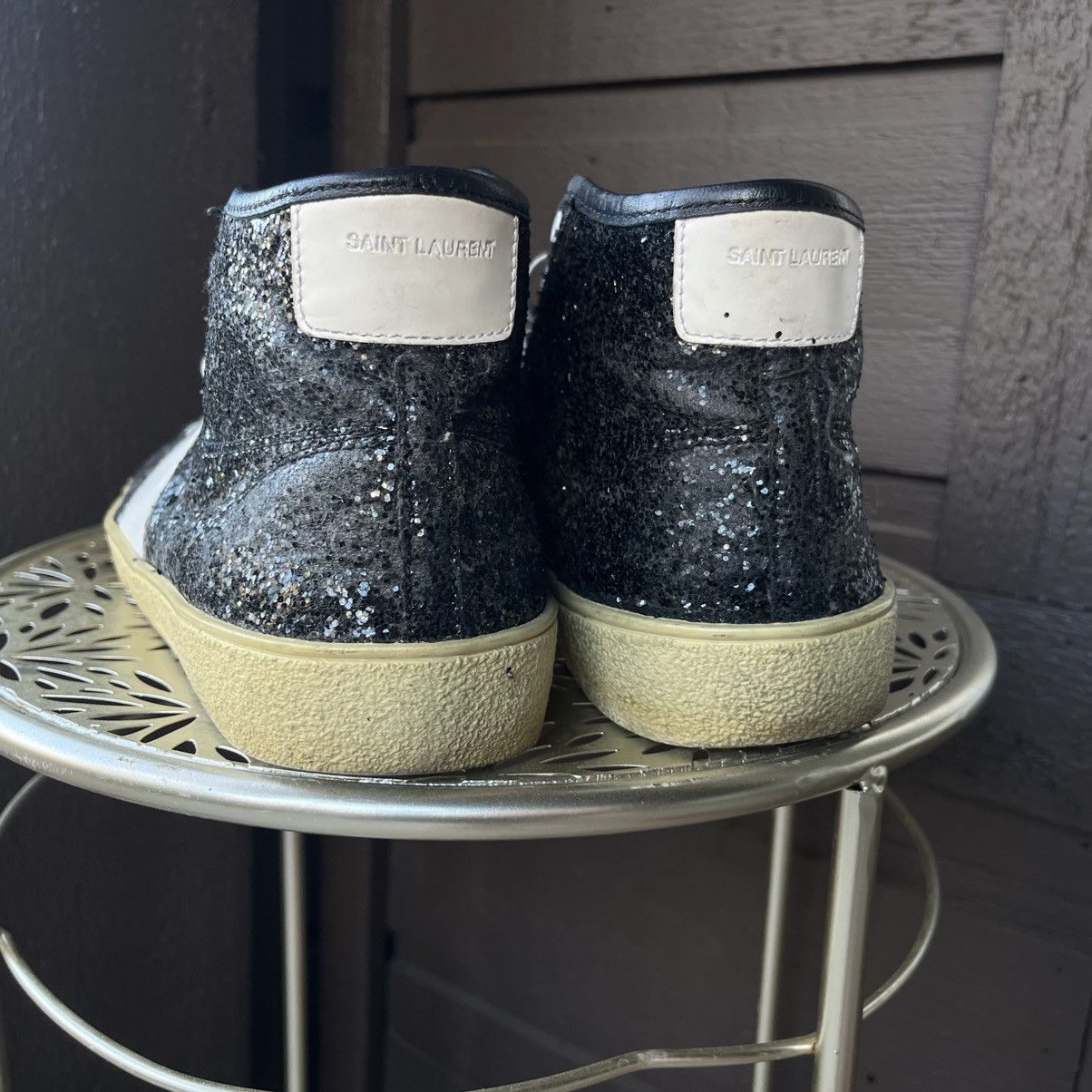 Saint Laurent Paris Saint Laurent Glitter Hi-Top Sneakers Size US 7 / EU 40 - 6 Thumbnail