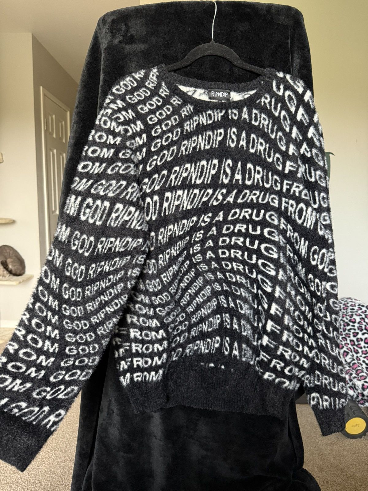 RIPNDIP Ripndip Knit Sweater “Ripndip Is A Drug From God” All Over P Size US M / EU 48-50 / 2 - 1 Thumbnail