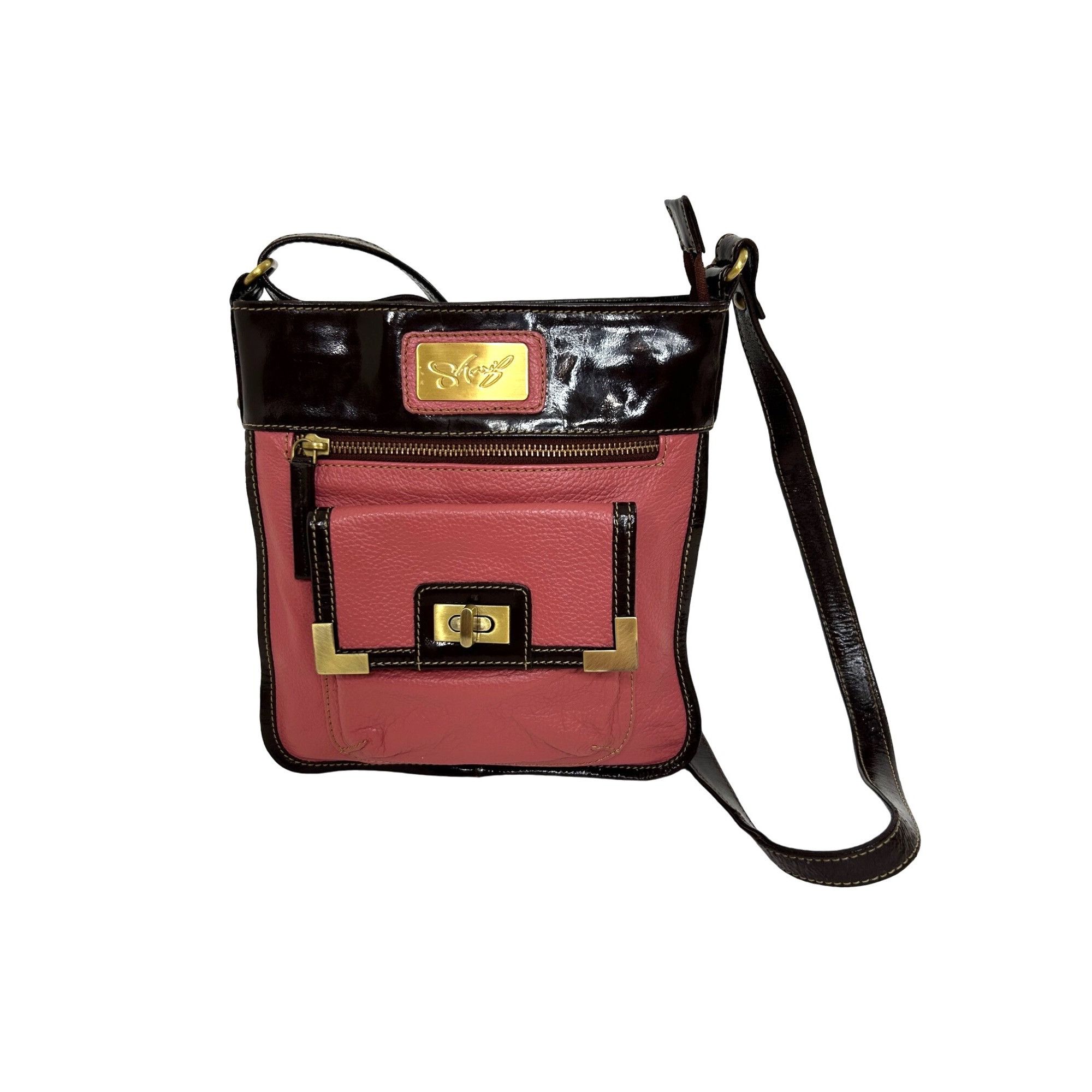 Other Americana By Sharif Vintage Crossbody Purse Pink Brown Strap Size ONE SIZE - 10 Thumbnail
