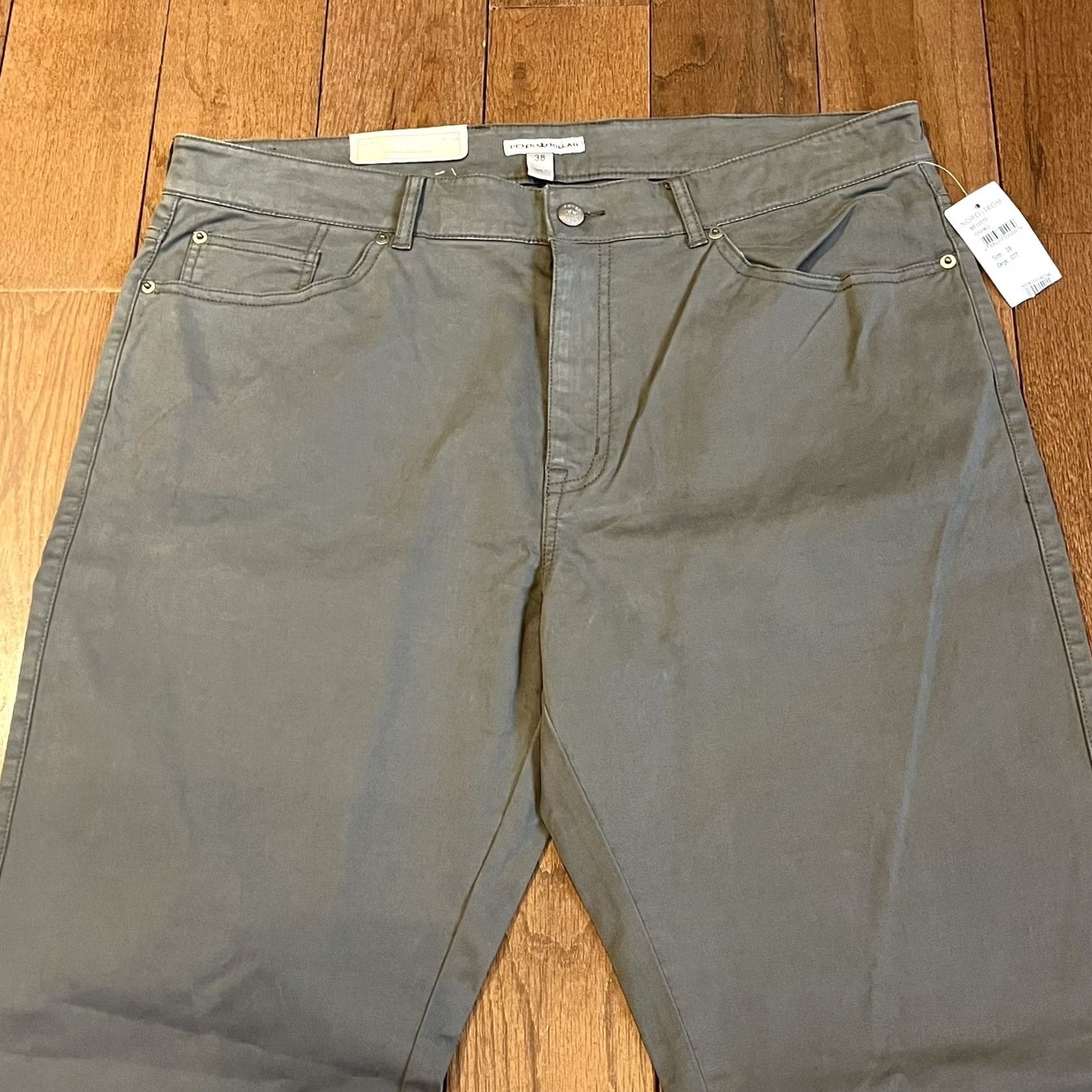 Peter Millar VINTAGE NWT Peter Millar Flat Front Khaki Pants Granite Cotton Stretch MF15B93 38x34 Mens Pants Size US 38 / EU 54 - 2 Thumbnail