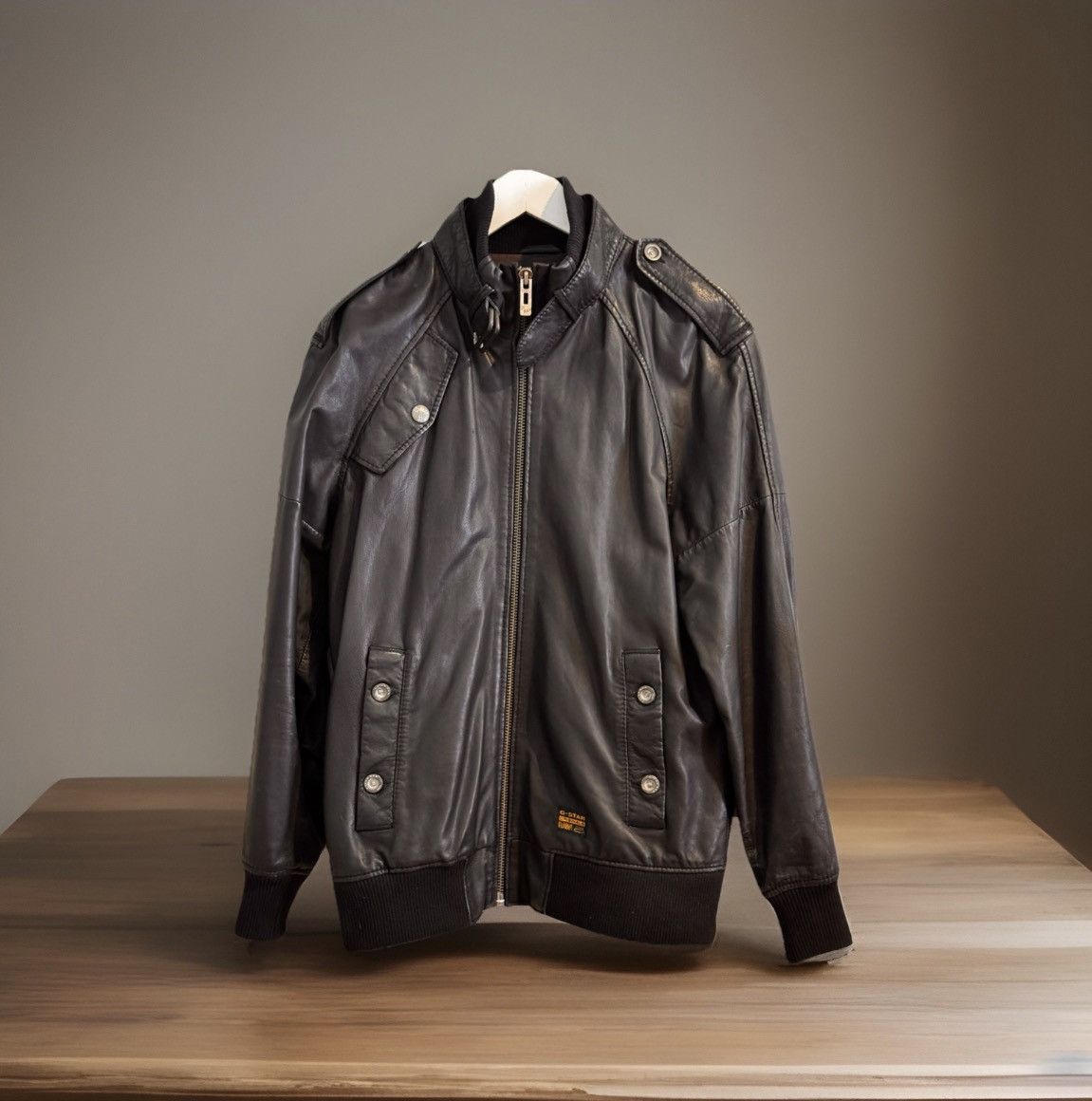 G-Star G-Star Black Astron Leather Bomber Jacket ~ MED Size US M / EU 48-50 / 2 - 1 Thumbnail