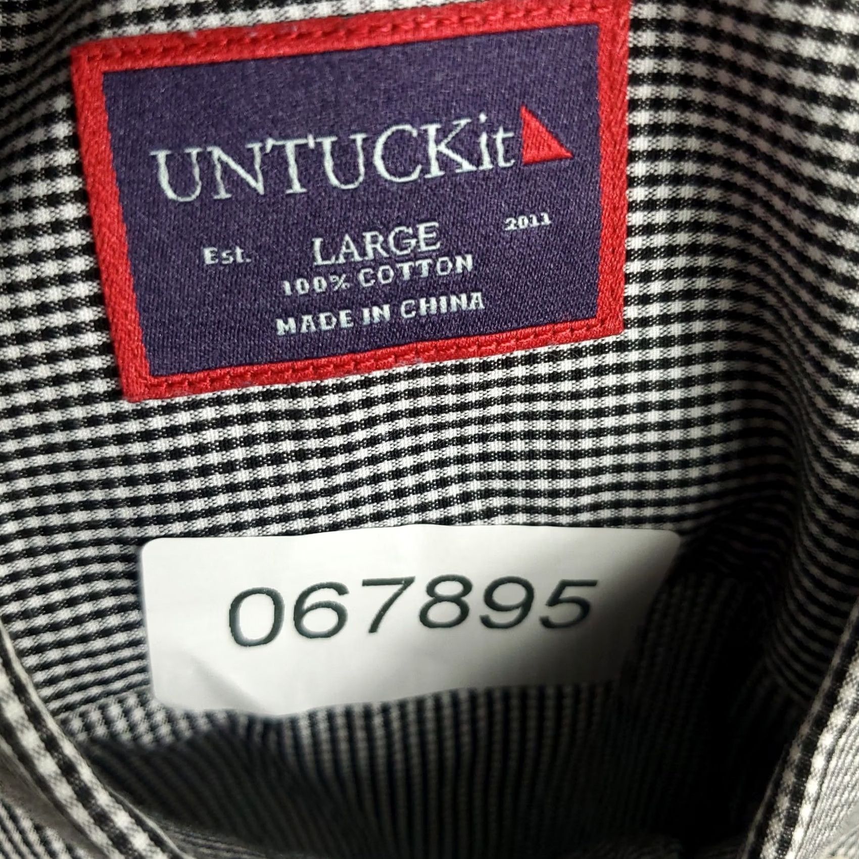 UNTUCKit UNTUCKit Shirt Mens L Gray Plaid Button-Up Long Sleeve Col Size US L / EU 52-54 / 3 - 7 Thumbnail