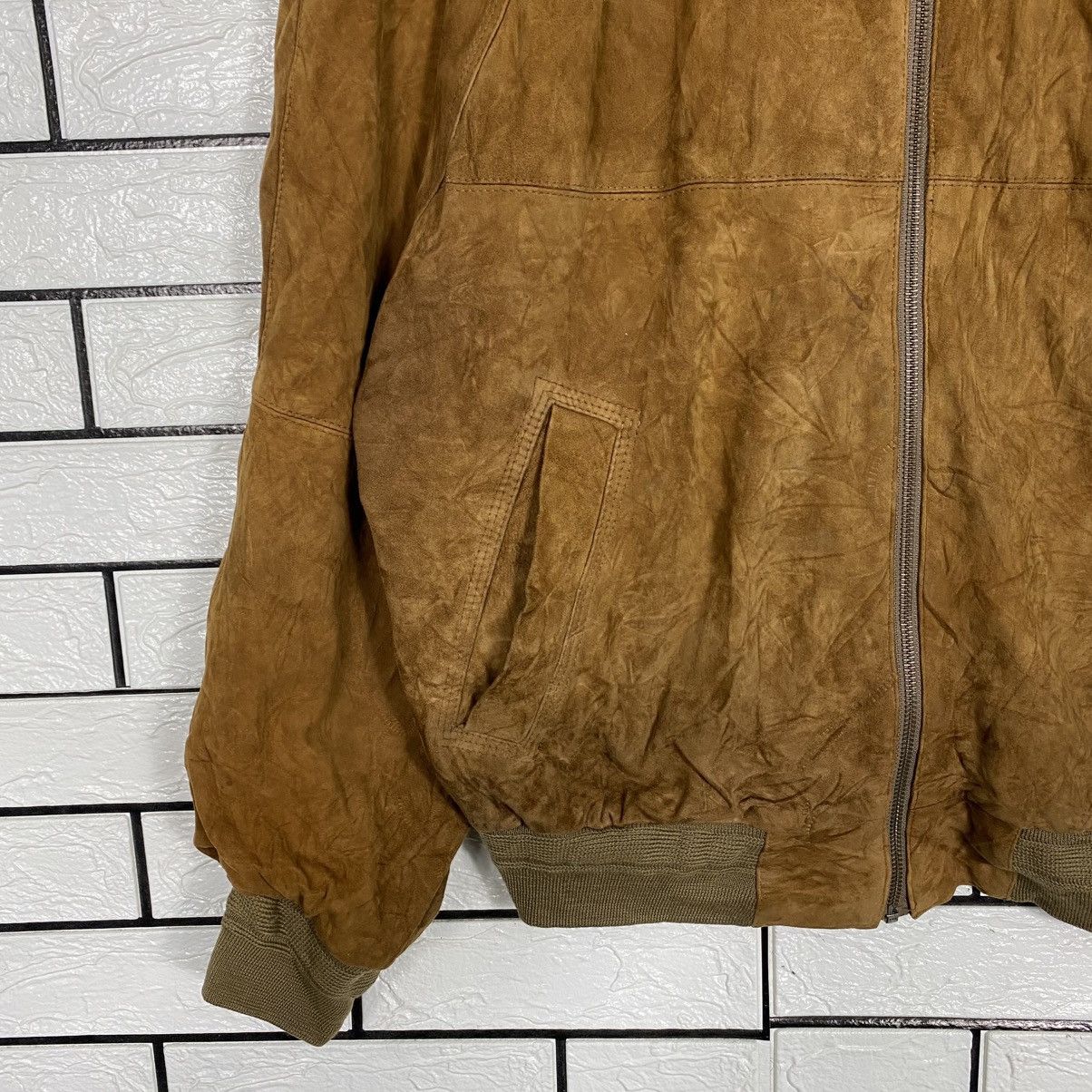 Japanese Brand 📌Vintage Genuine Leather Bomber Jacket Unbrand Issey Miyake Size US M / EU 48-50 / 2 - 5 Thumbnail