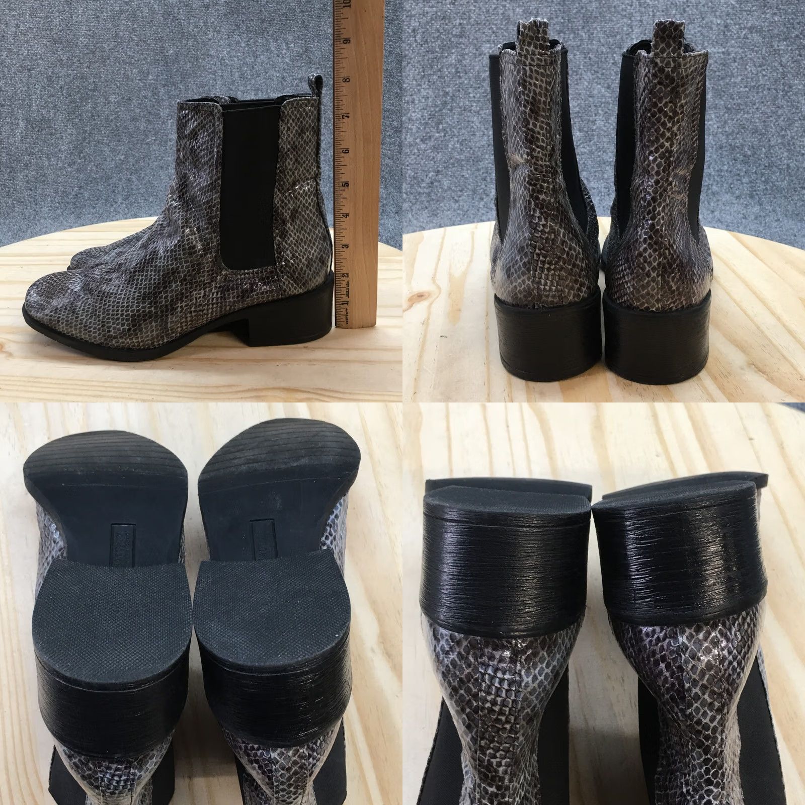 Kenneth Cole Kenneth Cole Reaction Boots Womens 8.5 Salt Chelsea Ankle Gray Faux Leather Size US 9 / IT 39 - 8 Thumbnail