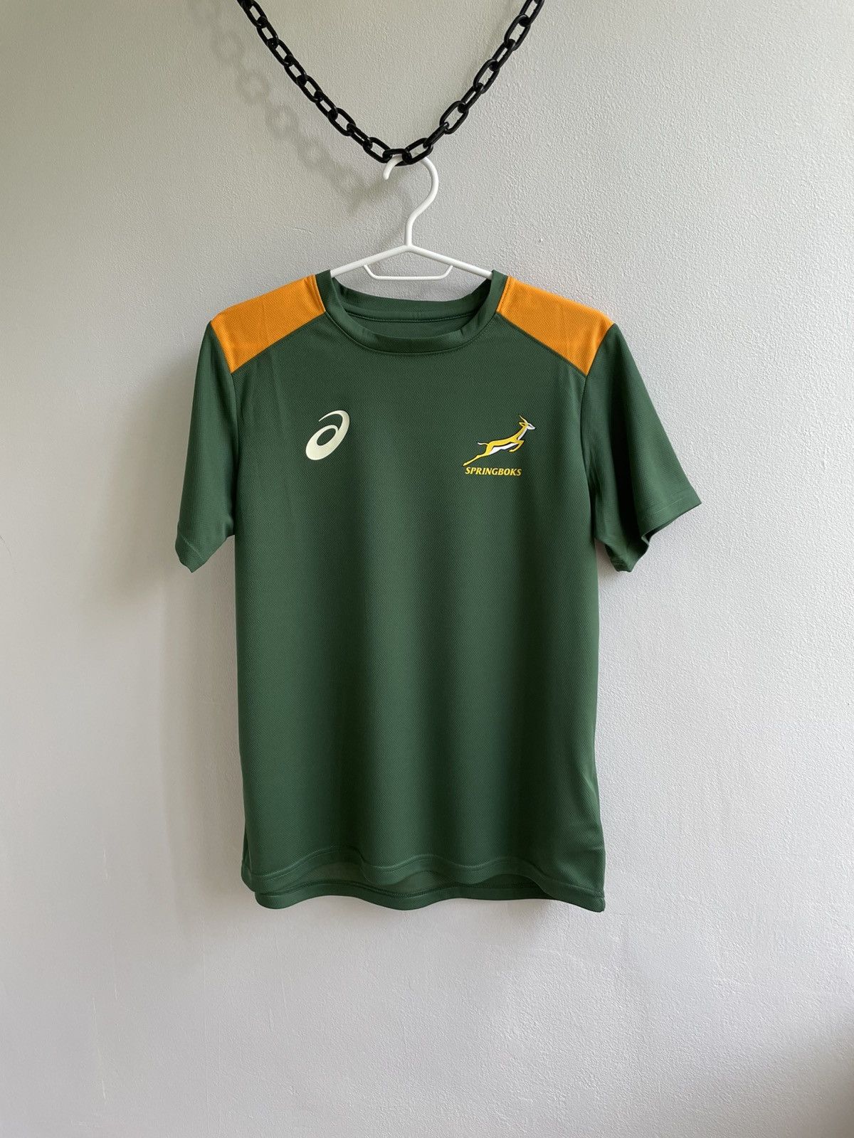 Vintage South Africa Home Rugby Union Training Shirt Asics Jersey Size M / US 6-8 / IT 42-44 - 1 Thumbnail