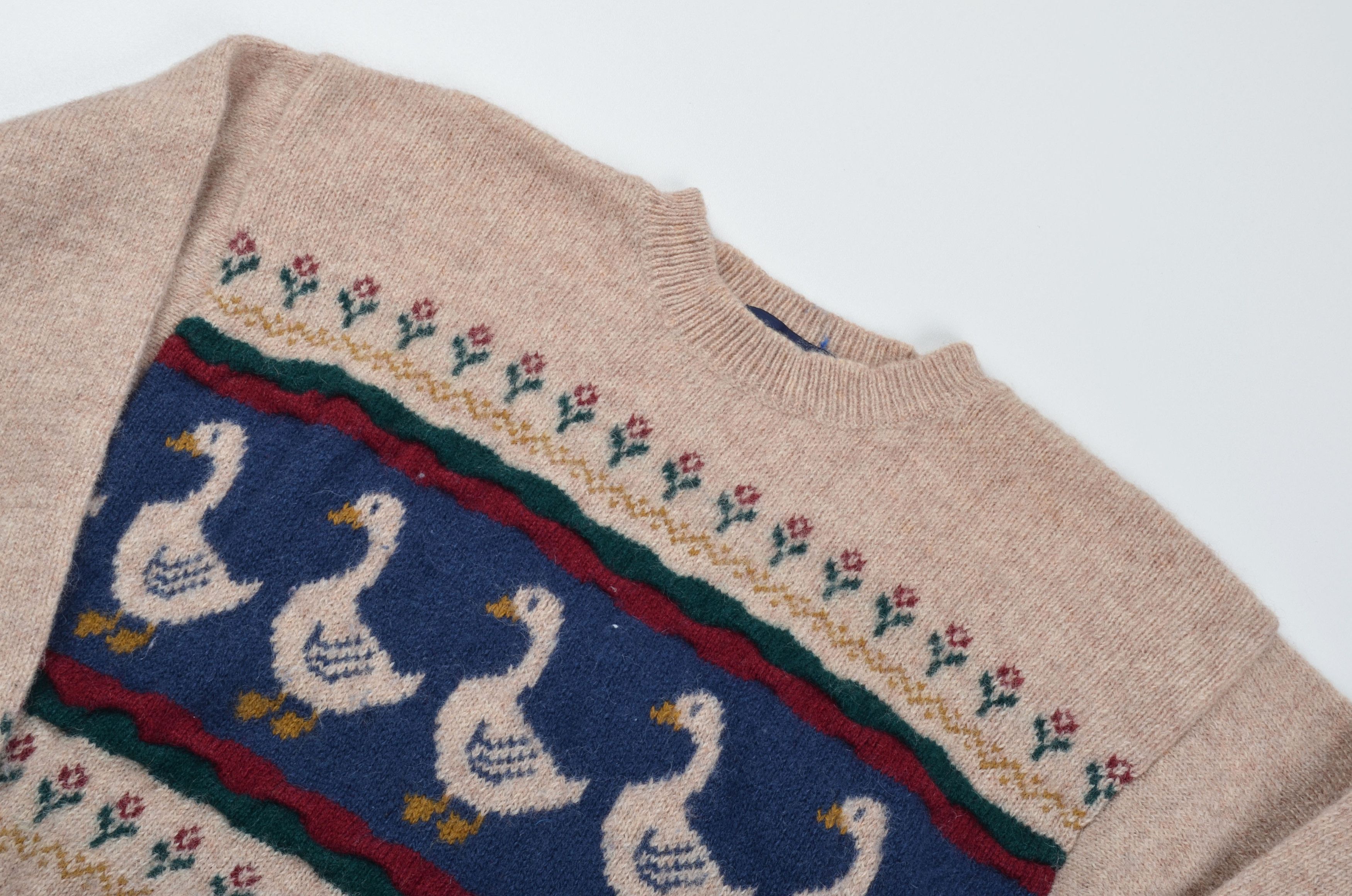 Vintage Vntg Tulchan 90's Goose Knit Wool Cottagecore Cozy Sweater Size M / US 6-8 / IT 42-44 - 5 Thumbnail