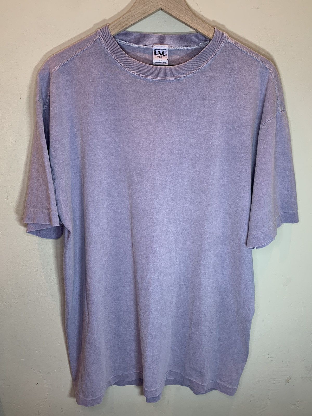 Vintage *RARE* Vintage INC Lilac Lavender Single Stitch Faded Shirt Size US L / EU 52-54 / 3 - 1 Thumbnail