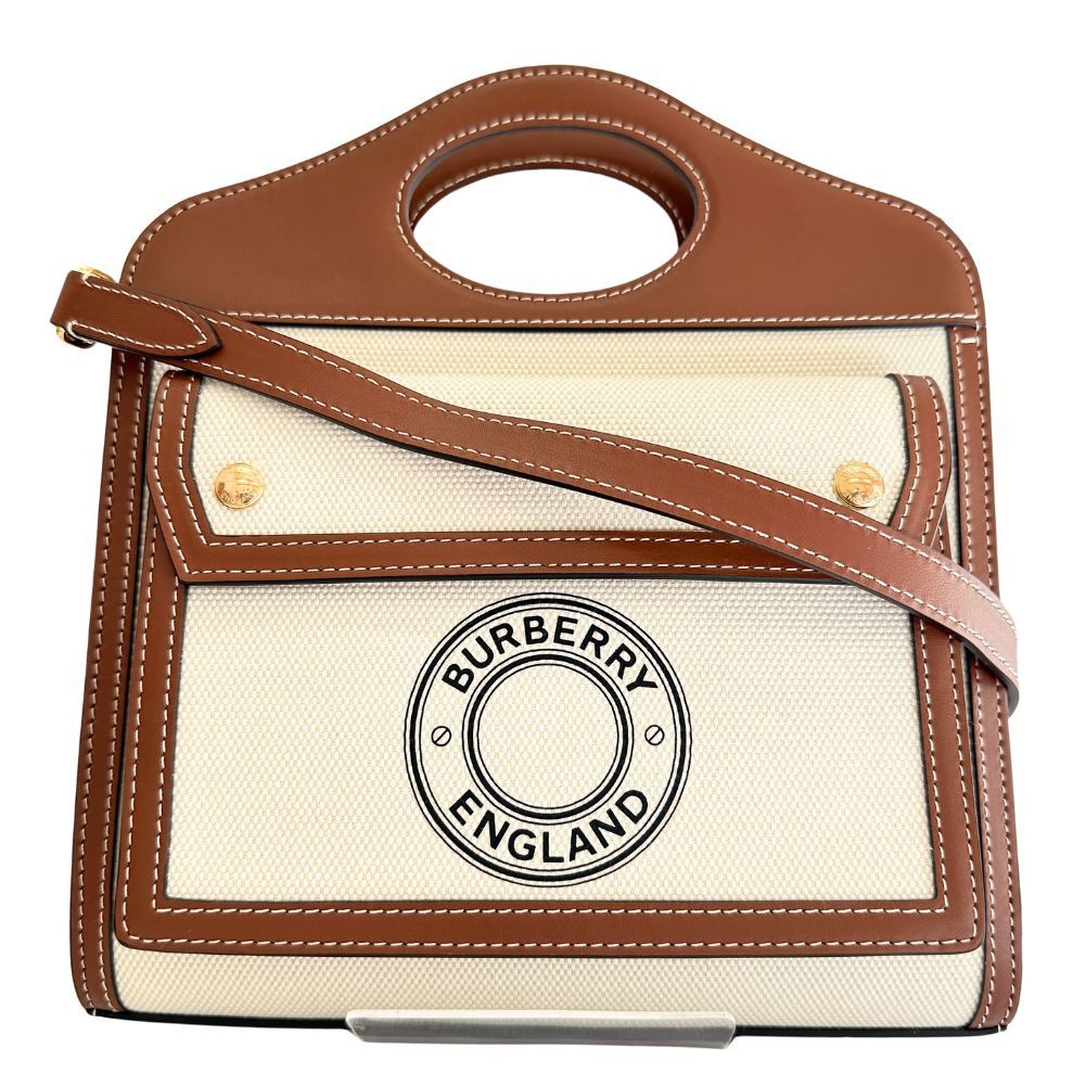 Burberry Burberry Burberry Pocket Bag Canvas Calf 2way Bag Canvas Handbag DUTY FREE for USA Size ONE SIZE - 1 Thumbnail