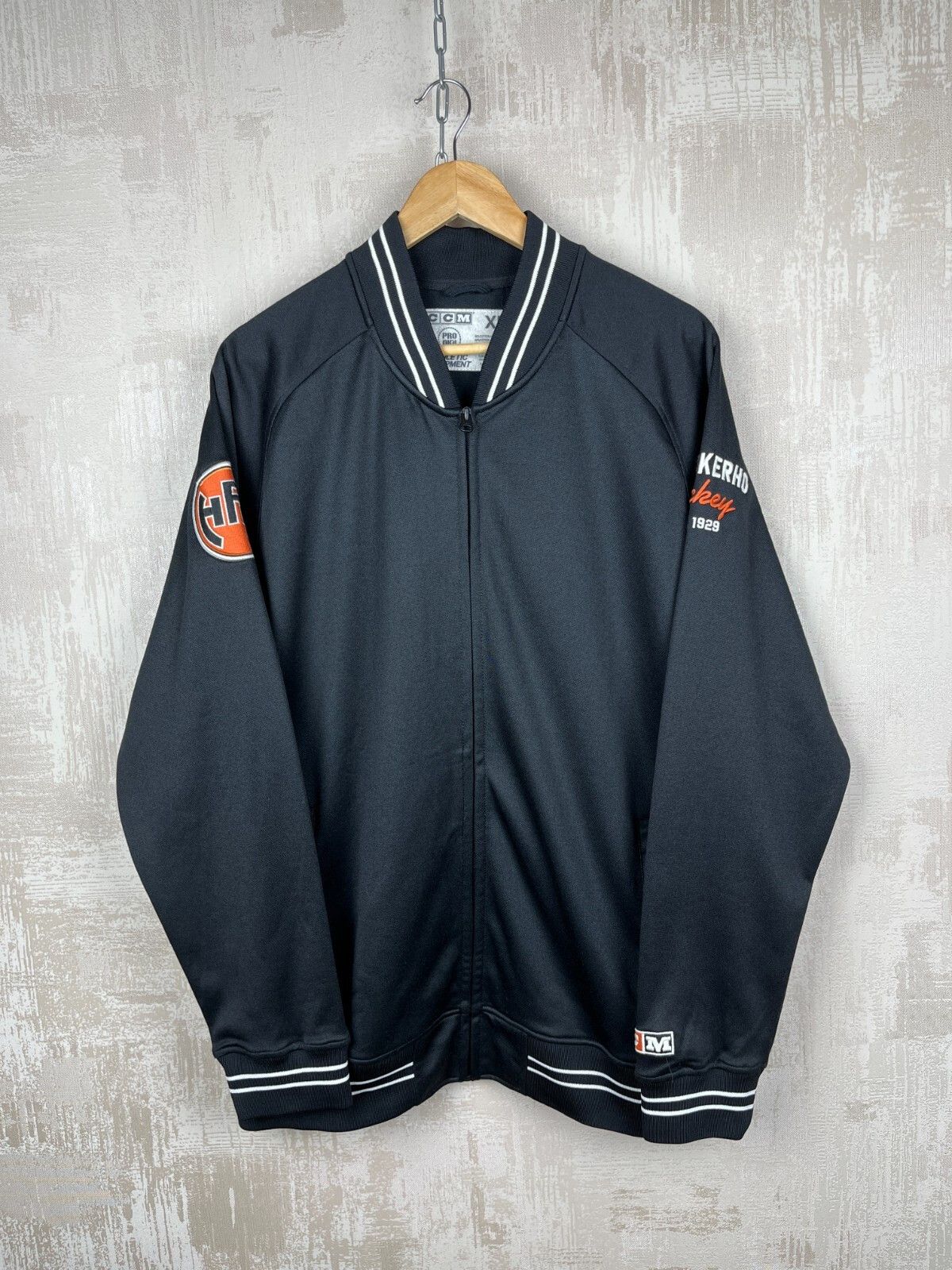 Ccm Pallokerho Hockey CCM Athletic Bomber Collar Track Jacket Size US XL / EU 56 / 4 - 1 Thumbnail