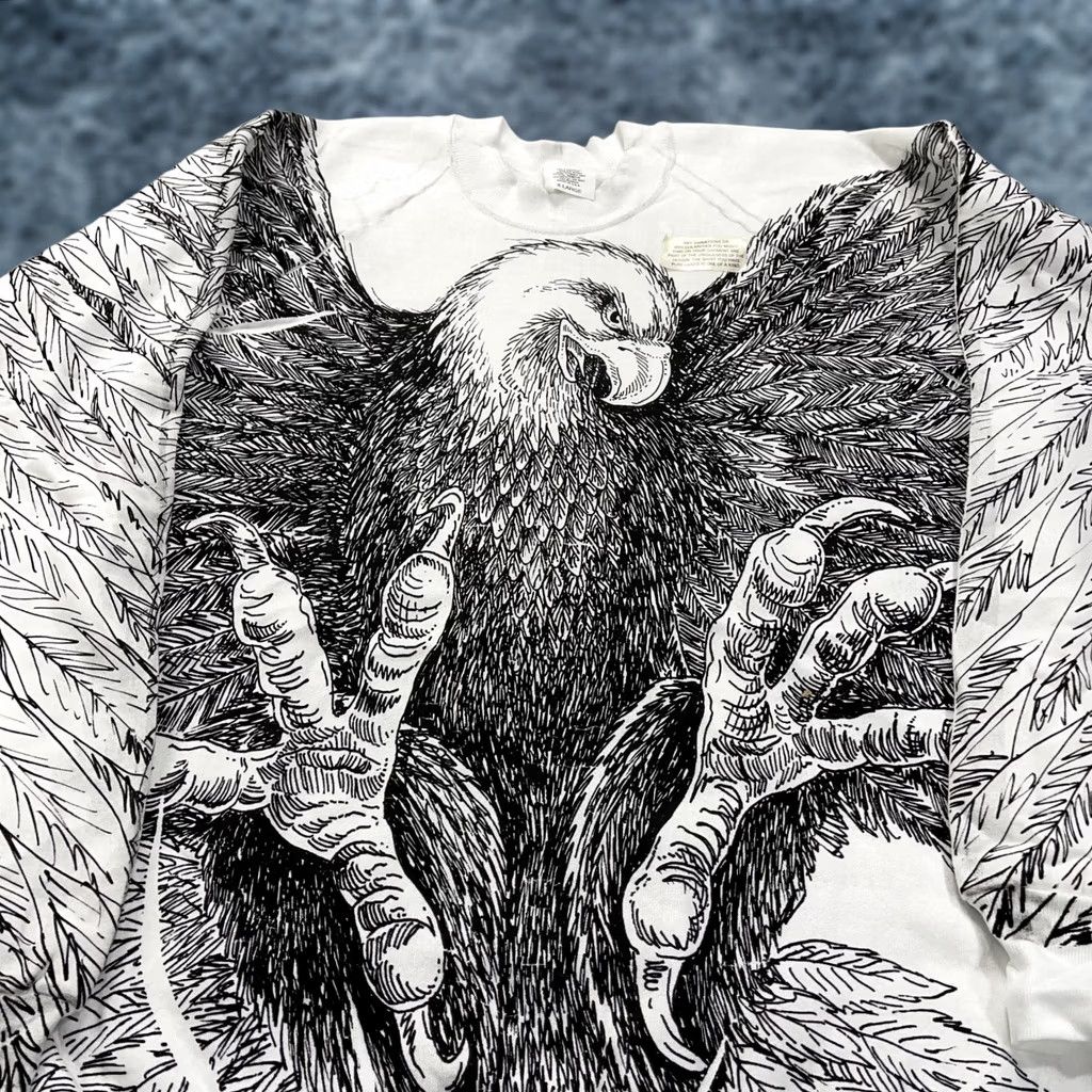Vintage VINTAGE Nature Sweatshirt Mens XL Bald Eagle All Over Print AOP Animal Crewneck 90s Size US XL / EU 56 / 4 - 1 Thumbnail