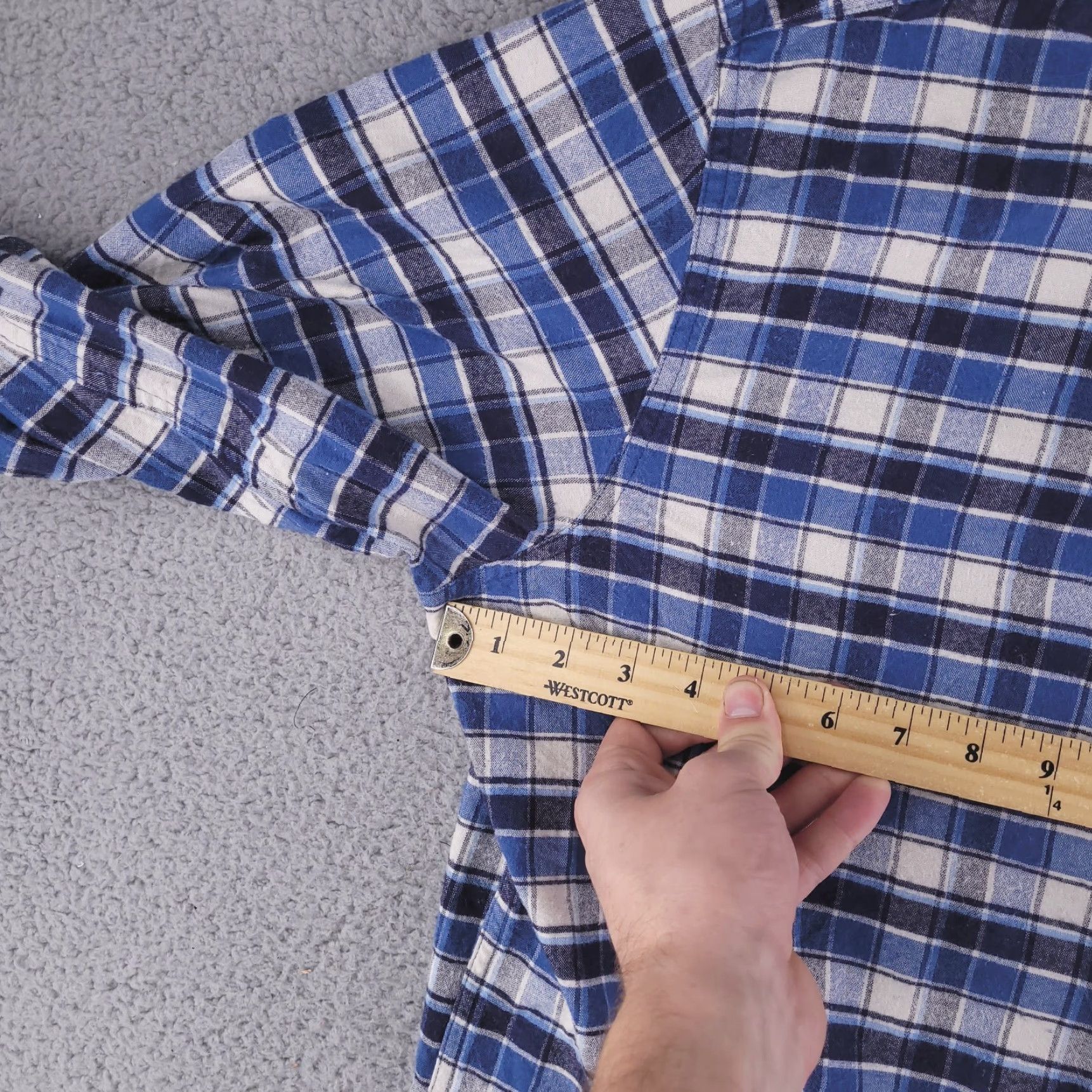 Vintage LL Bean Shirt Mens XL Blue Fitted Flannel Check Long Sleeve Button-Up Shirt Size US XL / EU 56 / 4 - 3 Thumbnail