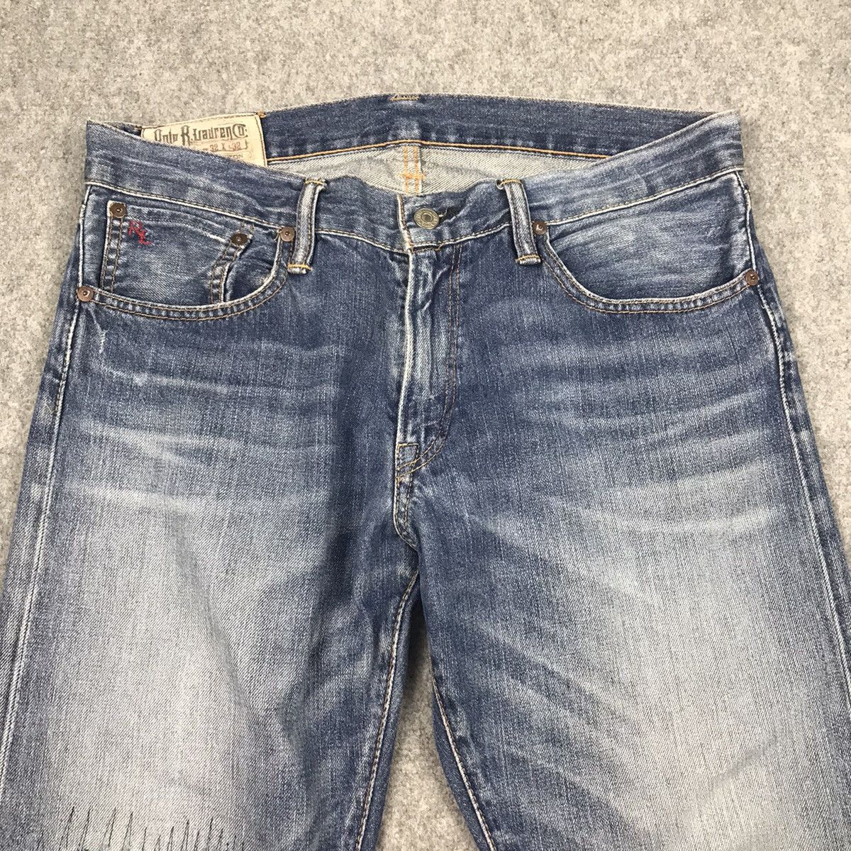Japanese Brand × Polo Ralph Lauren DISTRESSED POLO RALPH LAUREN PATCHWORK BLUE FADED DENIM PANT Size US 32 / EU 48 - 6 Thumbnail