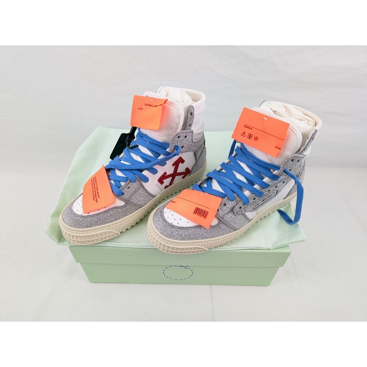 Off-White o1rshd1 3.0 Off Court Special Glitter Hi Top Sneakers Size US 8 / IT 38 - 21 Thumbnail