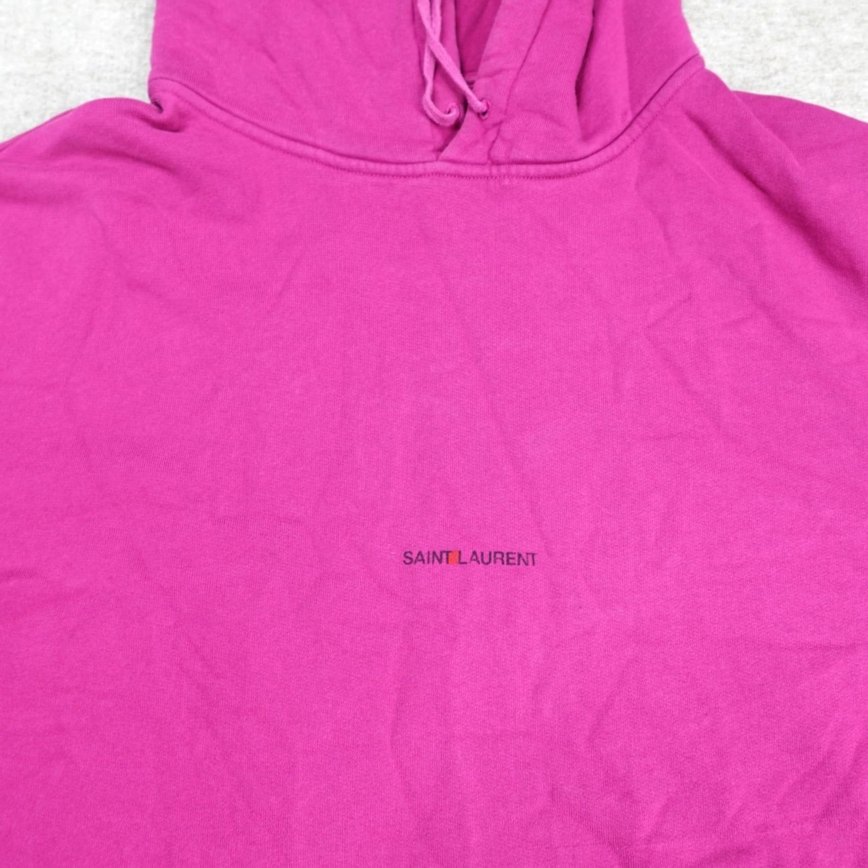 Yves Saint Laurent Nike Yves Saint Laurent Mens Sweater Large Pink Purple Hoodie Spellout Made in Italy Size US L / EU 52-54 / 3 - 2 Thumbnail