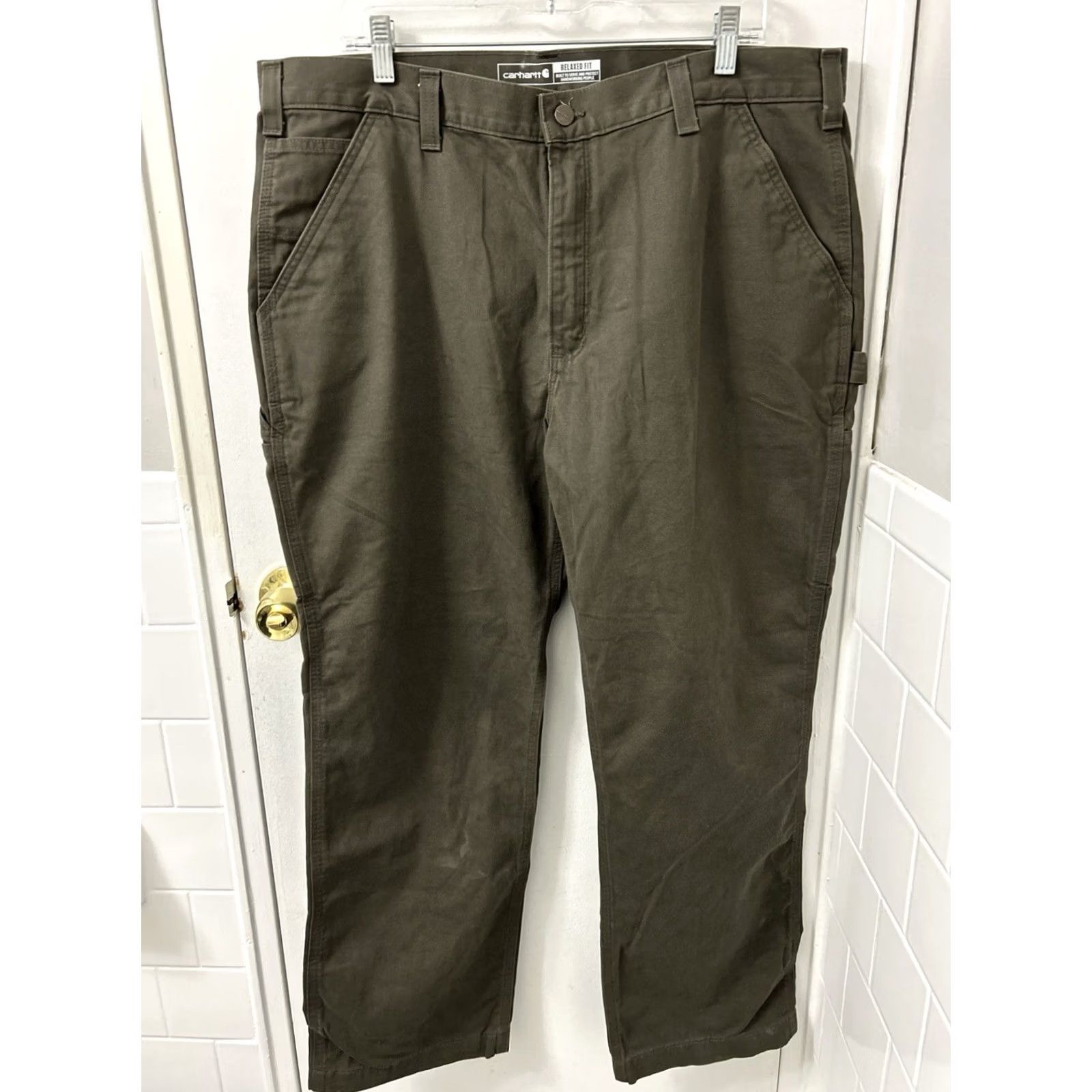 Carhartt Carhartt Twill Utility Work Pants Mens 40x30 Brown Relaxed Fit YKK BN0324M Size US 40 / EU 56 - 2 Thumbnail