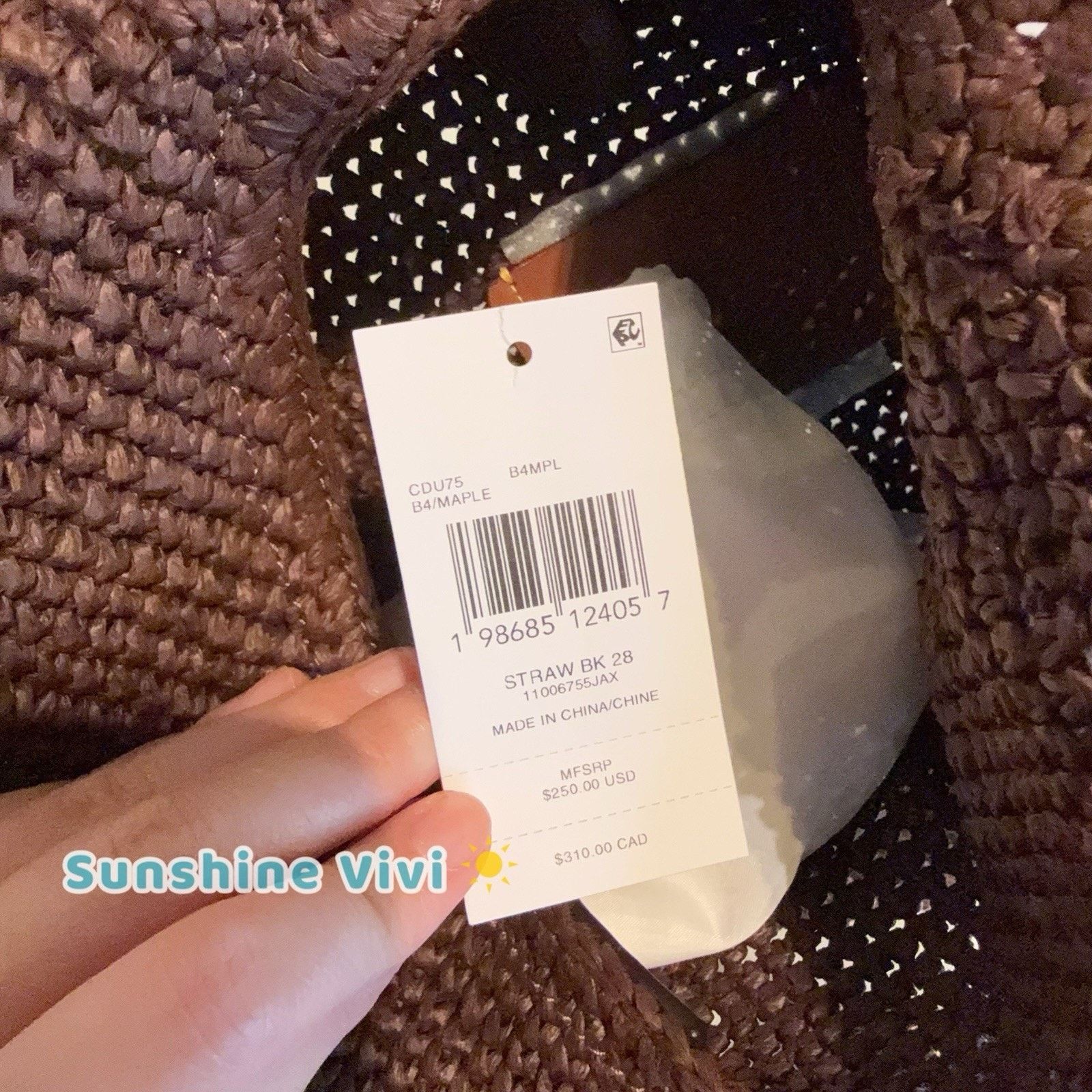 Coach NWT COACH Brooklyn 28 Straw Shoulder Bag CDU75 Brass/Maple Size ONE SIZE - 7 Thumbnail