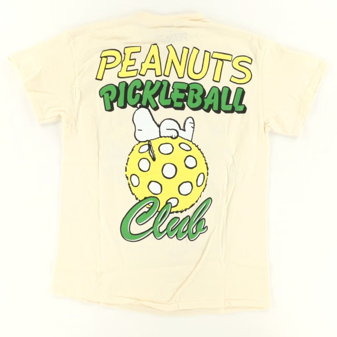 Peanuts Peanuts Snoopy Pickleball Screen Print Solid T-Shirt Yellow Men's M Shirt Size US M / EU 48-50 / 2 - 4 Thumbnail