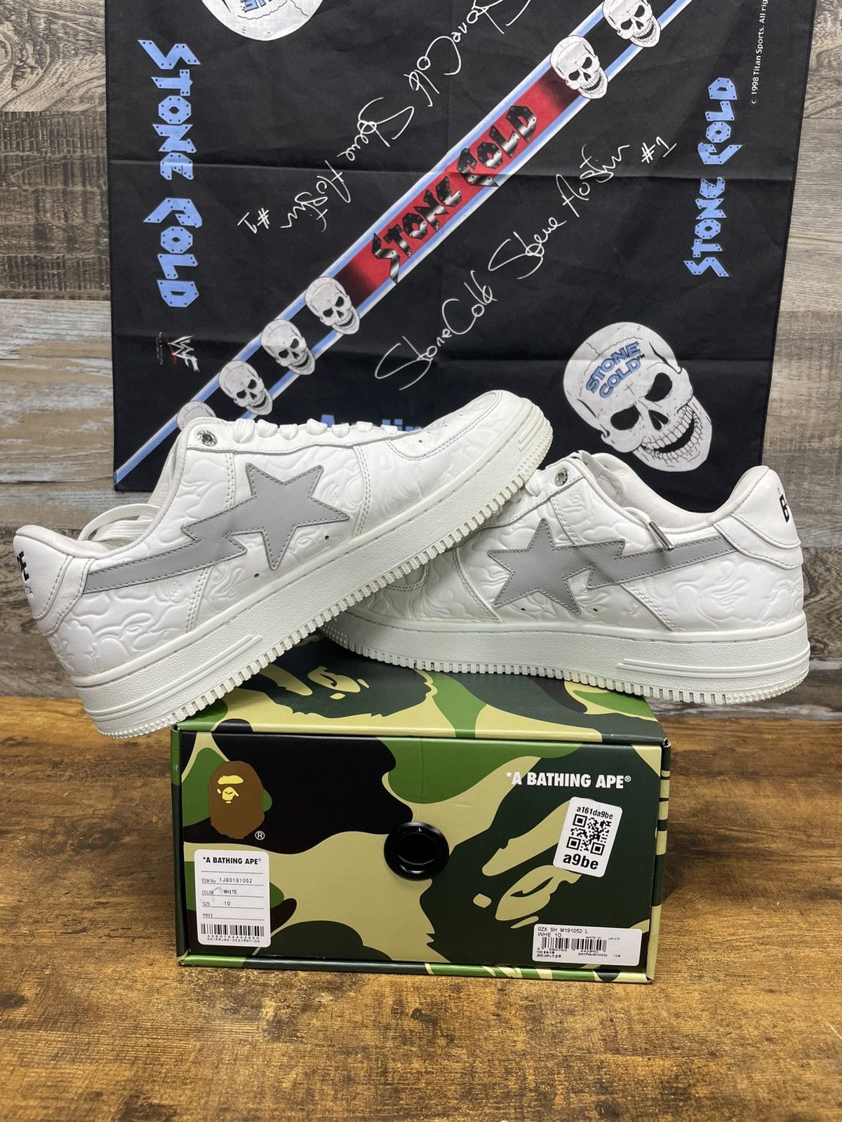 Bape 10-Bapesta White/Grey Camo Leather Size US 10 / EU 43 - 2 Thumbnail