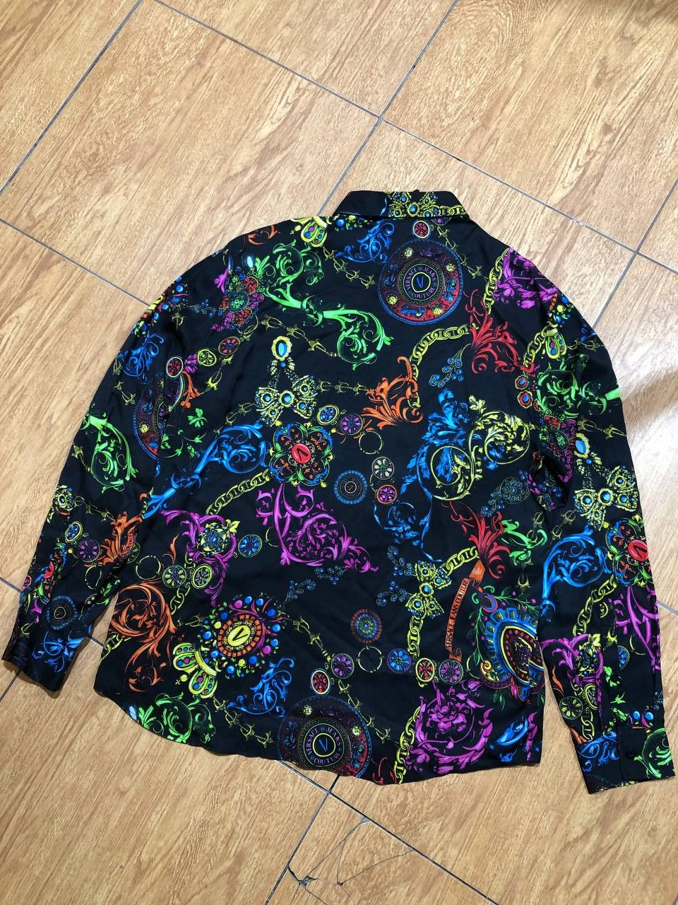 Versace Jeans Couture Versace Viscosa Mens Shirt multicolor Print Jewels Size US L / EU 52-54 / 3 - 14 Thumbnail