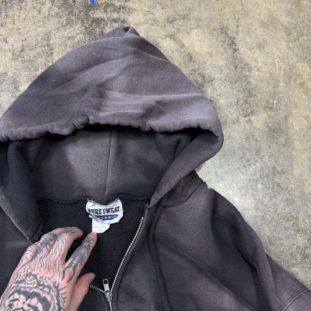 Vintage vintage black faded black baggy distressed zip up hoodie Size US XL / EU 56 / 4 - 4 Thumbnail