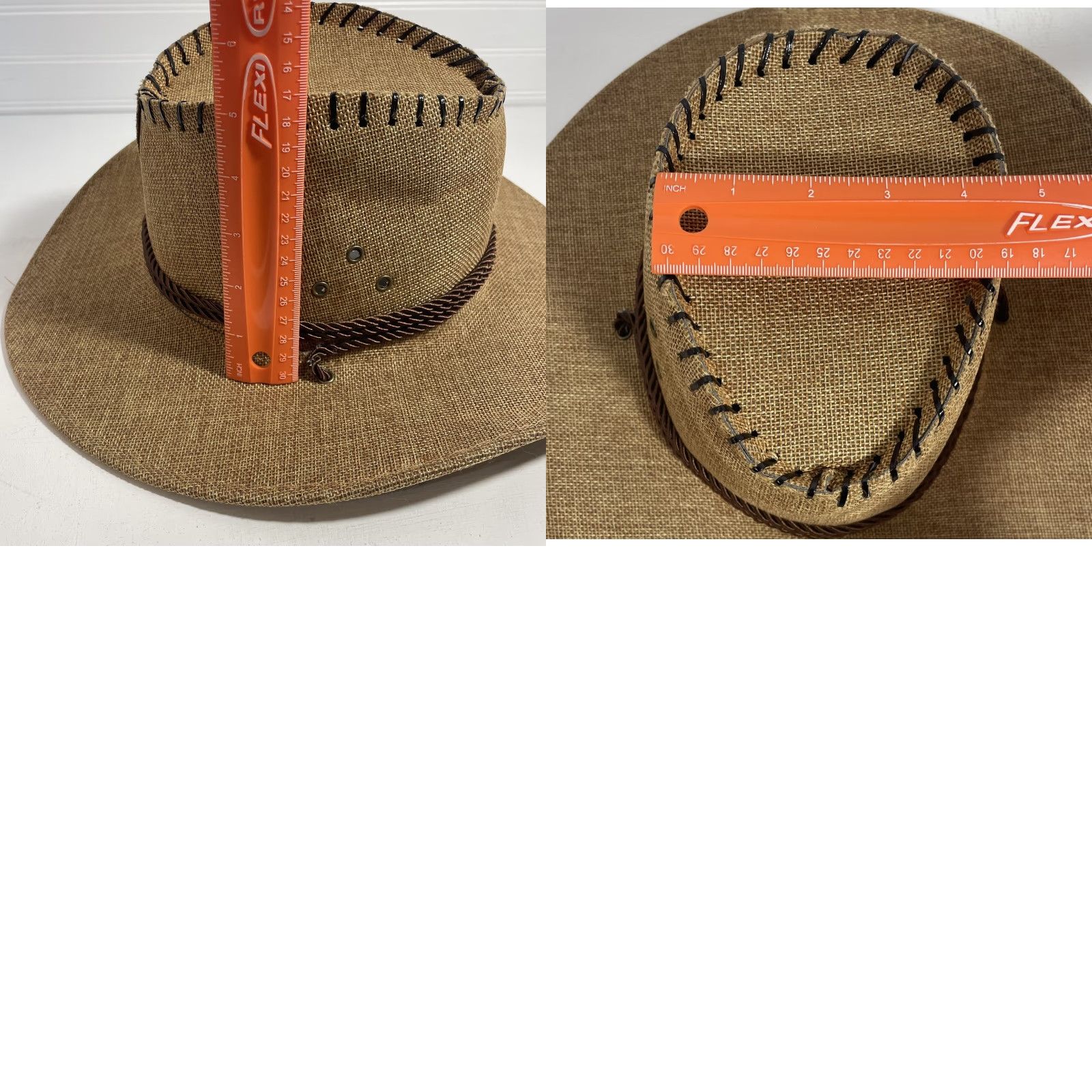 Vintage Womens Cowboy Hat Tweed Tan Adjustable Drawstring One Size Beige Casual Western 5 Panel Northwest (NWOT) New? Size ONE SIZE - 11 Thumbnail