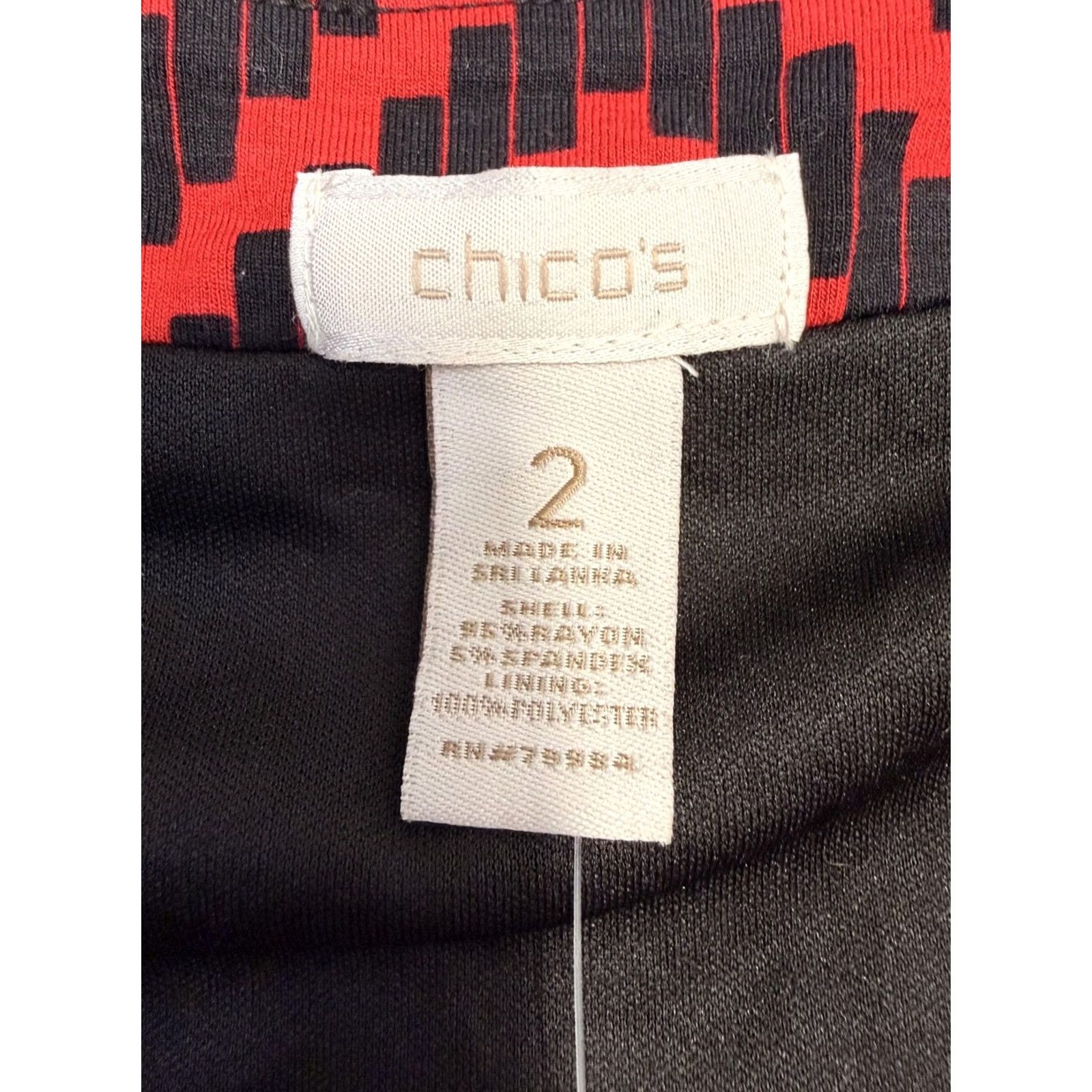 Vintage Chico's Dress Womens 2 Petite Red Black Chevron Maxi Sleeveless V Neck Dress Size XS / US 0-2 / IT 36-38 - 5 Thumbnail